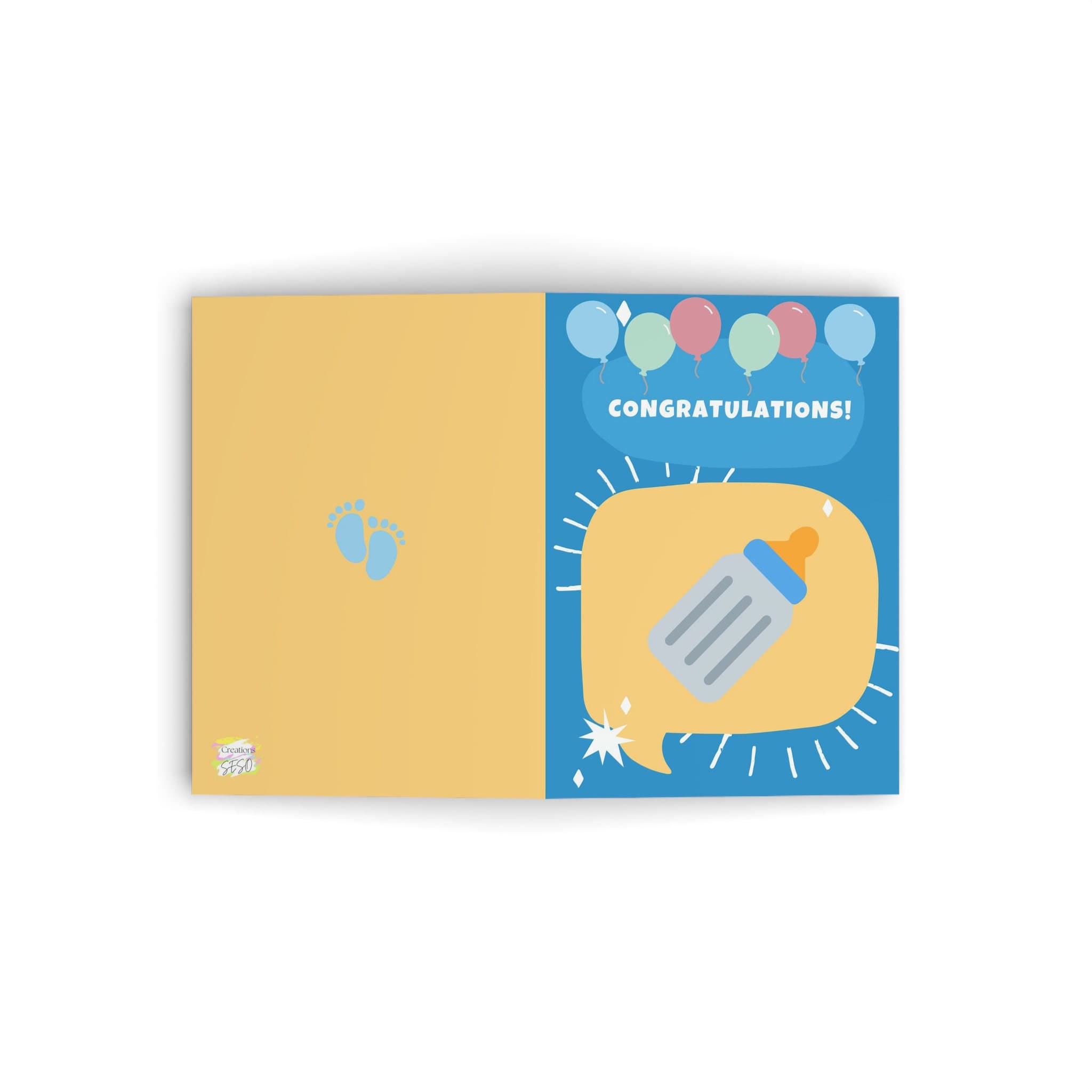 Newborn Card Welcome Baby Shower Congratulations, baby blue card new baby boy card newborn gift newborn cute card - image 5