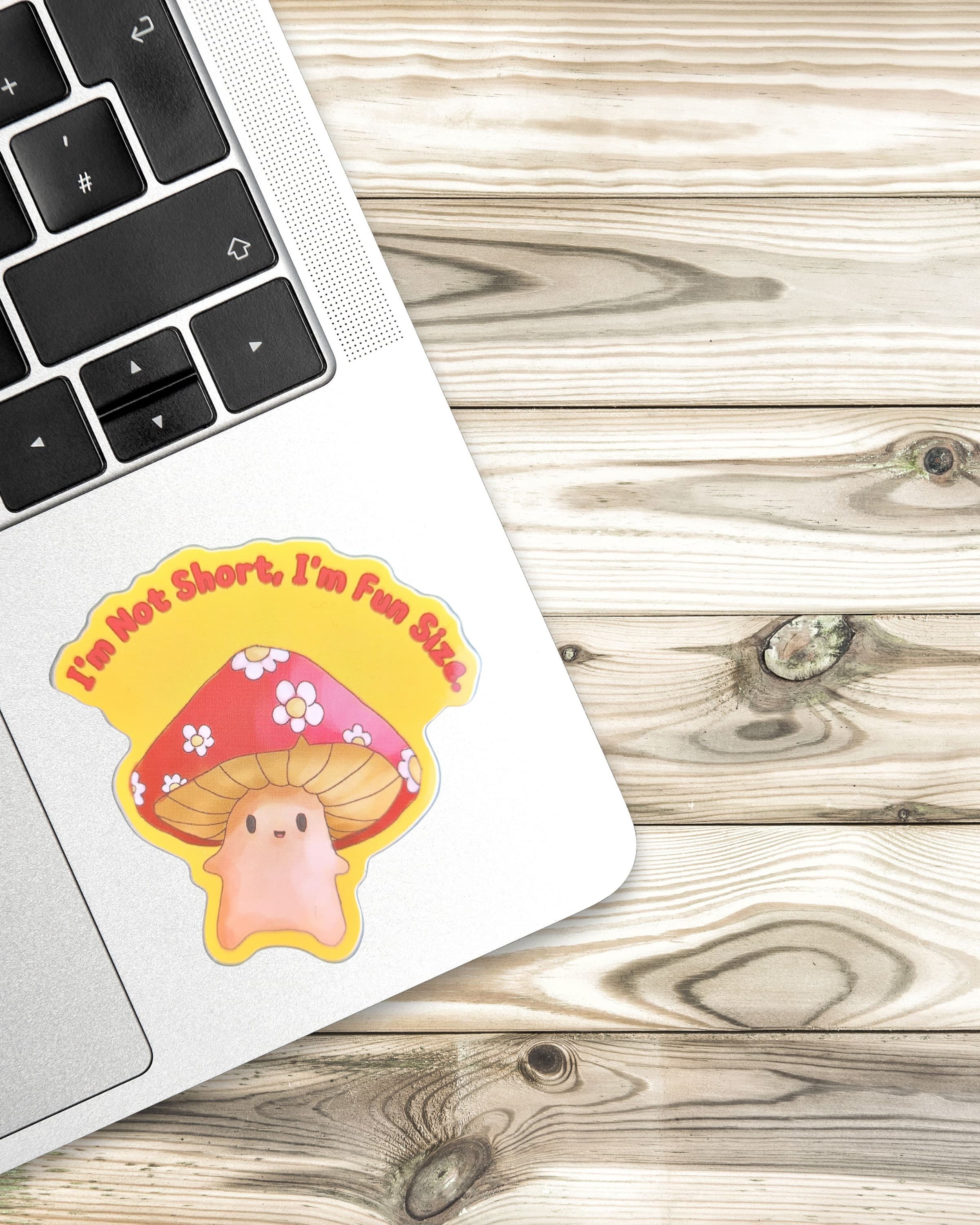 Funny Mushroom Vinyl Sticker - 'Fun Size' Waterproof Decal - image 5