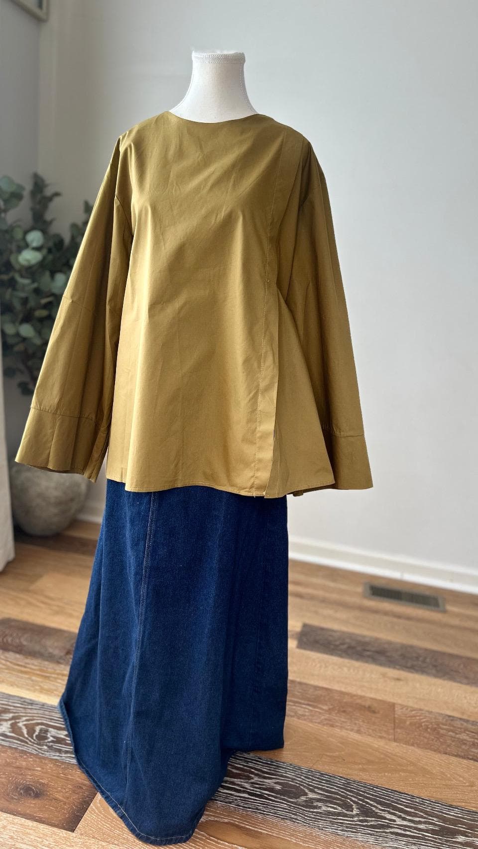 Modest Cotton Summer Top for Women | Loose Fit Long Sleeve Blouse | Muslim Modest Wear Tunic | Lightweight Breathable Everyday Top | Oversiz
