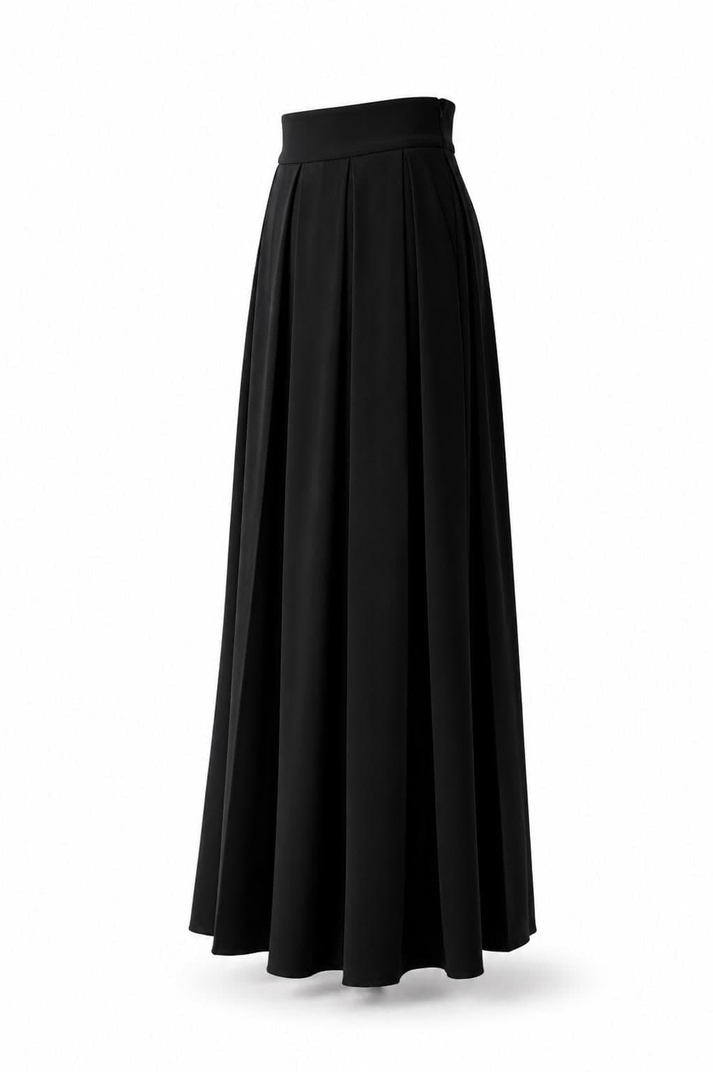 Long Modest Skirt Women High Waist Maxi Skirt Flowy Pleated Skirt Muslim Skirt Church Outfit Elegant Skirt for Women