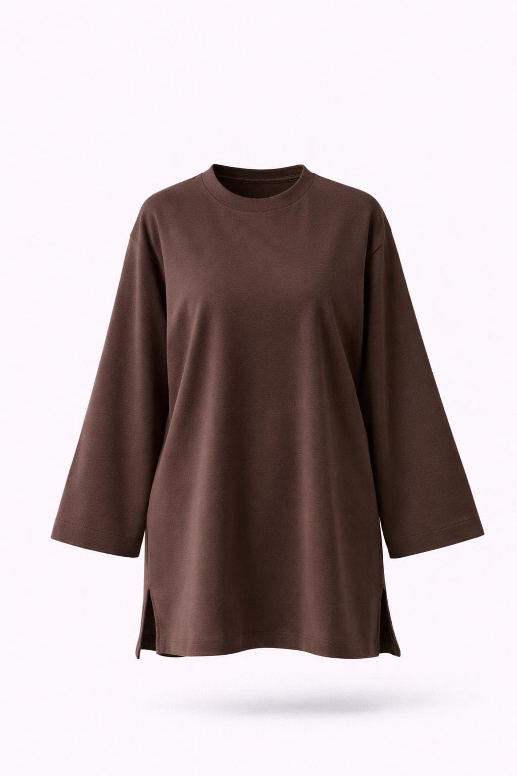 Modest Oversized Cotton Tunic Top Women | Loose Fit Long Sleeve Shirt | Breathable Summer Modest Wear | Muslim Casual Outfit