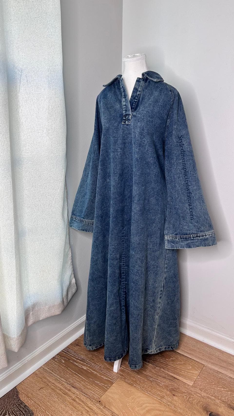 Denim Jean Abaya Modest Dress | Long Maxi Denim Abaya | Modest Denim Dress for Women | Everyday Casual Islamic Dress