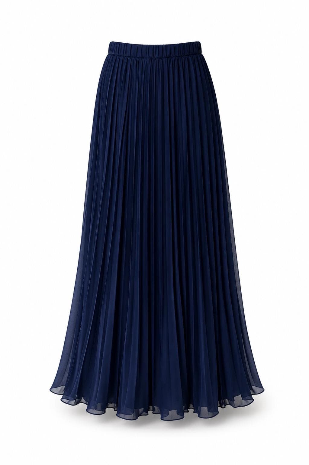 Modest Maxi Skirt Pleated Long Skirt Women High Waisted Chiffon Skirt Hijabi Outfit Elegant Flowing Skirt