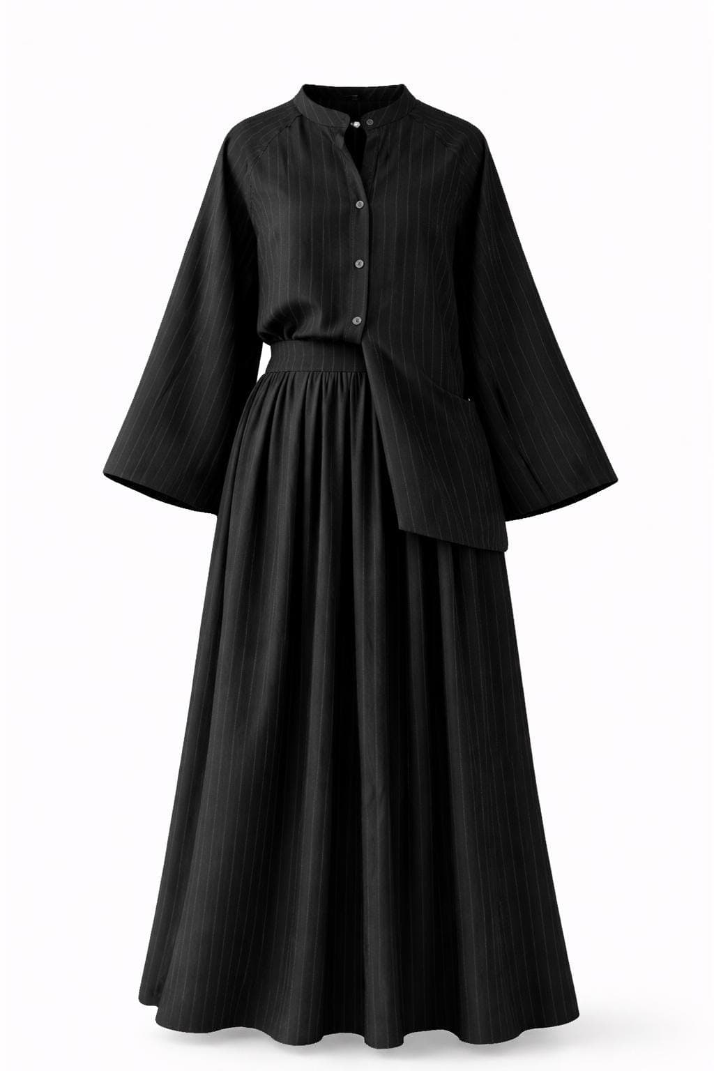 Modest Two Piece Set Oversized Top & Maxi Skirt | Muslim Outfit | Loose Fit Cotton Co Ord Set | Minimalist Abaya Style Outfit | Modest Fashi