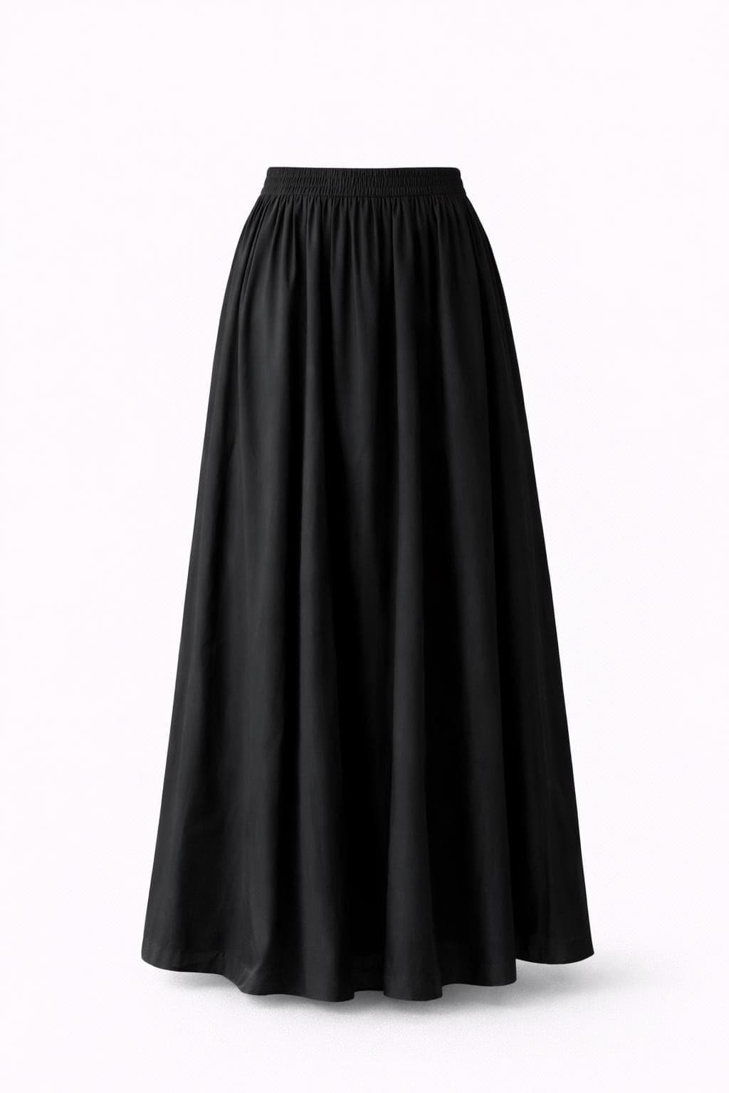 Cotton Maxi Skirt Modest High Waisted Abaya Skirt for Women – Full Length A Line Muslim Skirt – Flowy Eid Outfit Essential