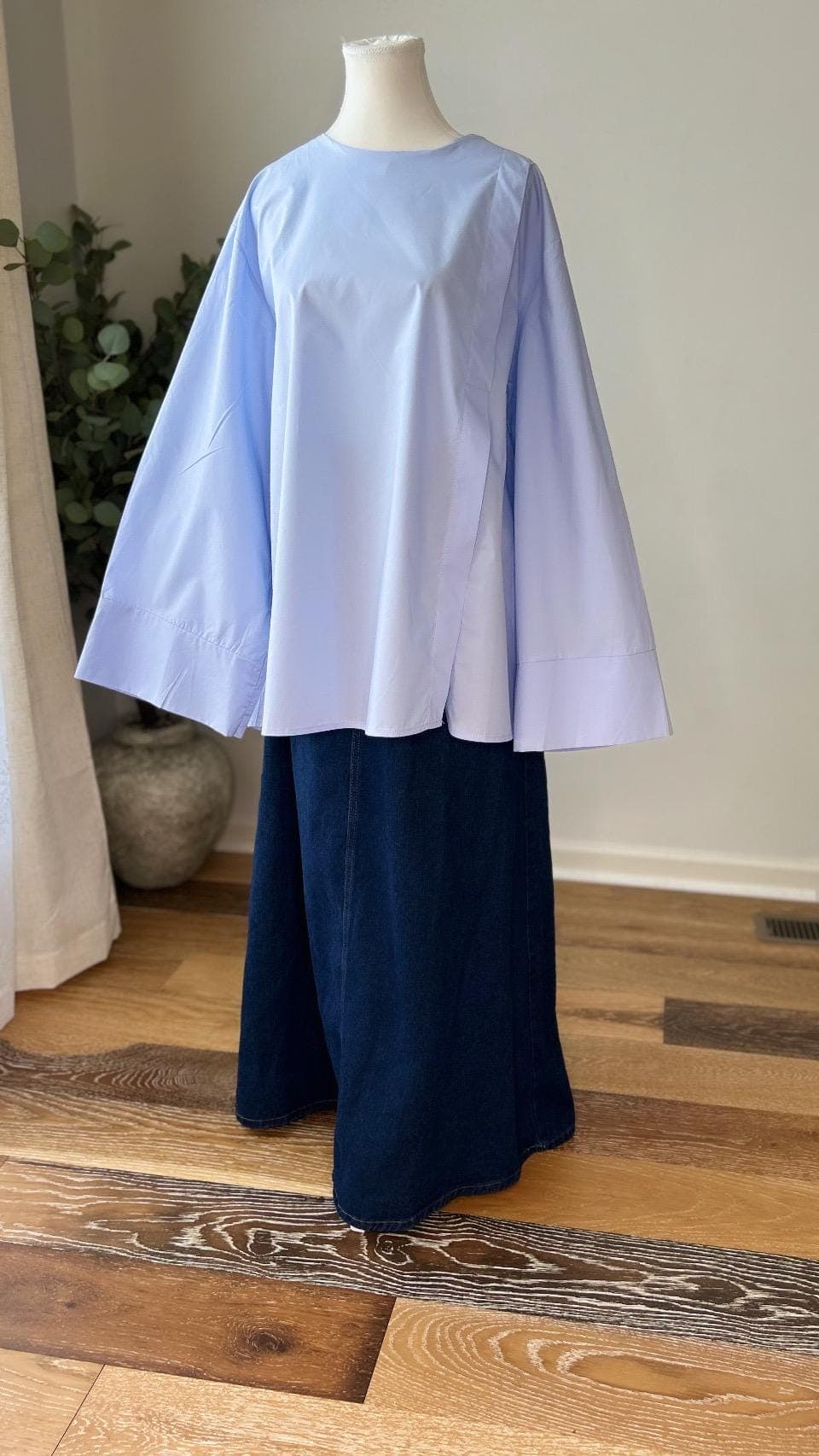 Oversized Cotton Modest Top for Women | Abaya Style Blouse | Loose Fit Muslim Long Sleeve Shirt | Islamic Modest Clothing