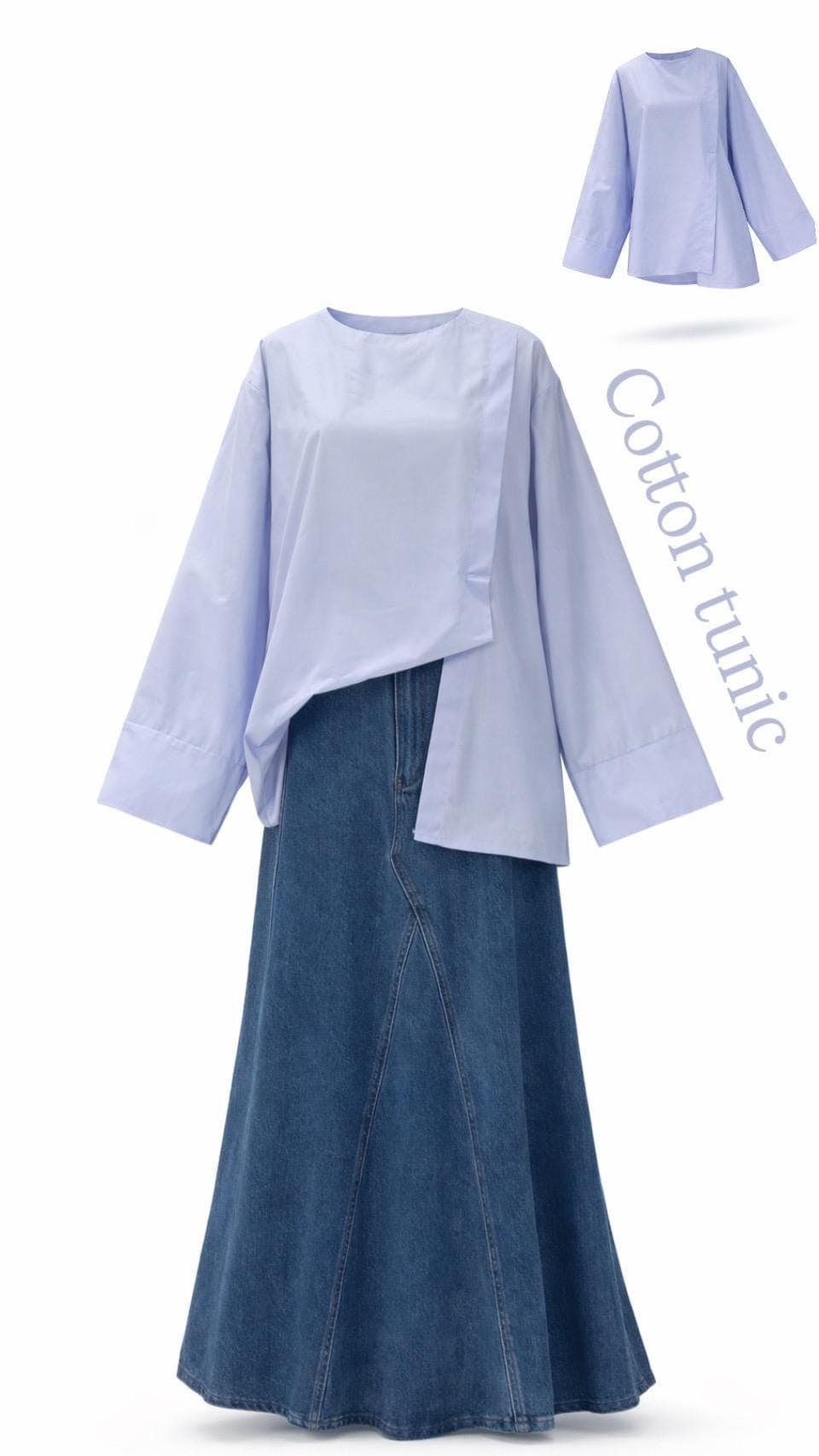 Modest Muslim Women Top Cotton | Oversized Hijab Friendly Tunic | Loose Fit Long Sleeve Shirt | Modern Islamic Modest Clothing - image 3