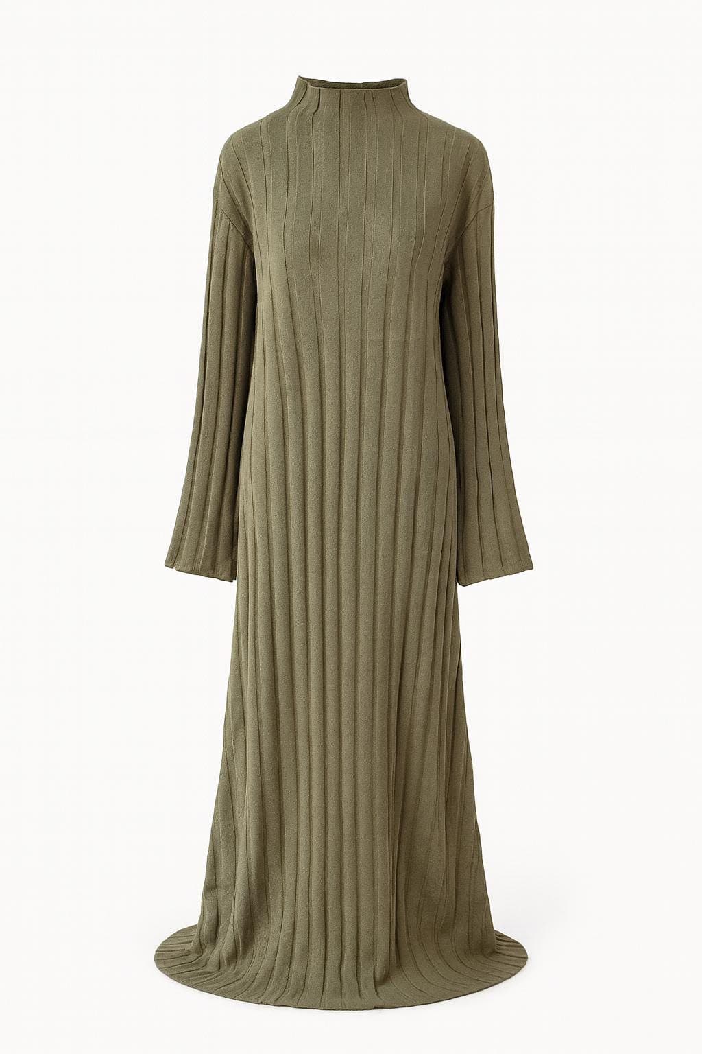 Ribbed Knit Winter Abaya Dress | Modest Maxi Dress for Women | Warm Muslim Clothing | wool Long Sleeve Abaya | Everyday Hijabi Outfit |
