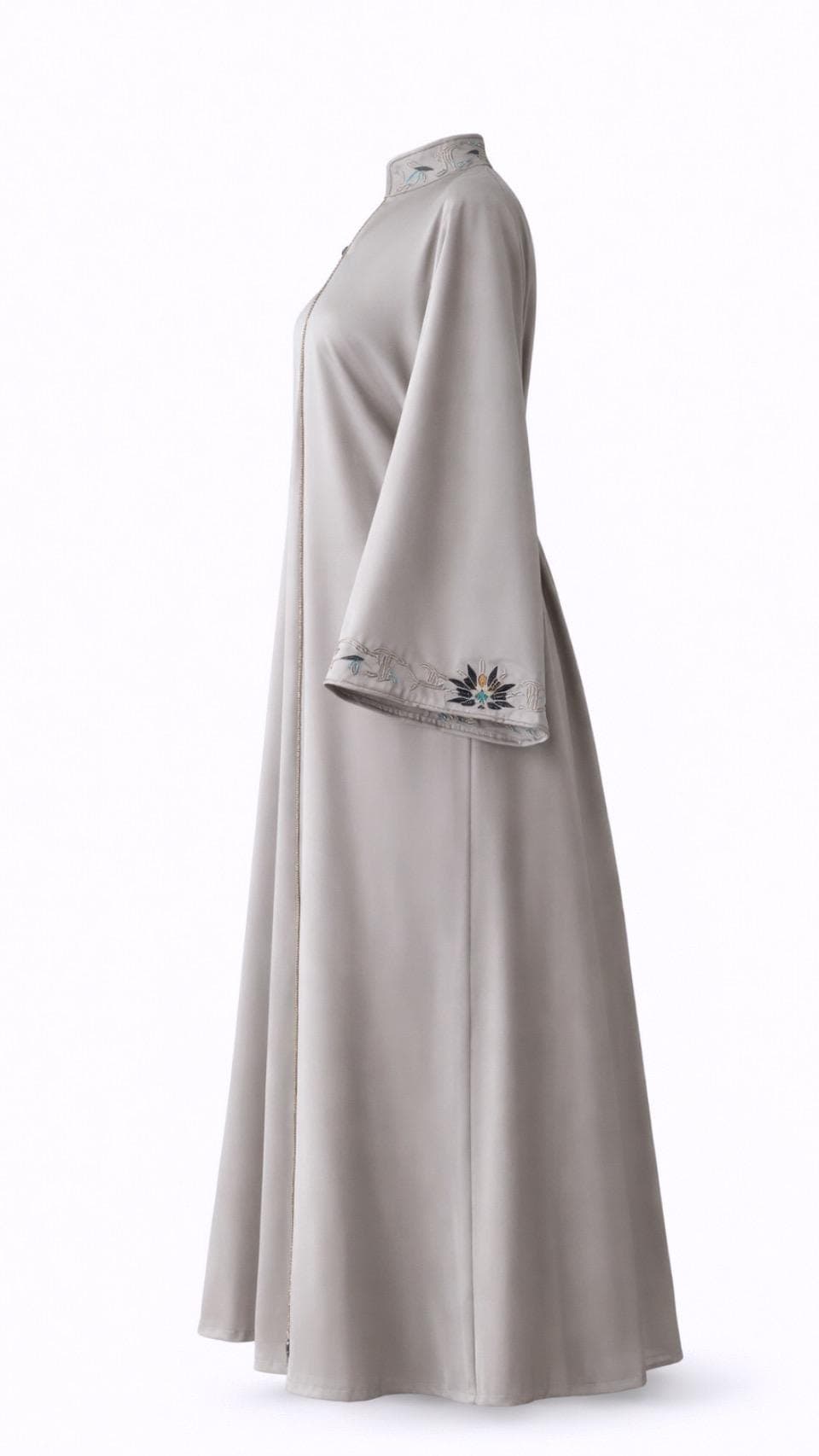 Elegant Lightweight Abaya Dress Women | Modest Dinner Abaya Long Sleeve | Minimalist Embroidered Abaya | Loose Fit Modest Maxi Dress USA