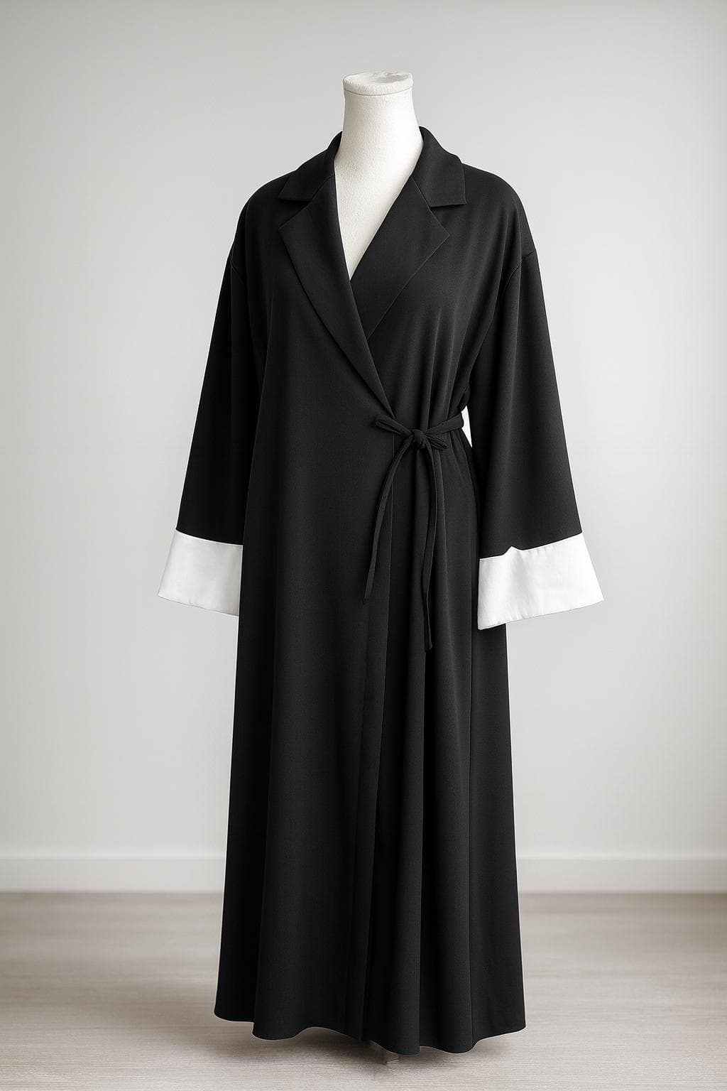 Black Blazer Abaya Dress | Modest Wrap Abaya | Elegant Ramadan Outfit | Long Sleeve Tie Abaya | Minimalist Muslim Dress | Eid Abaya | Abaya - image 5