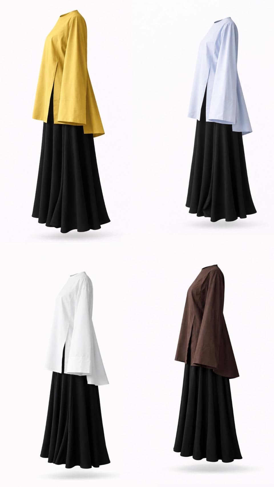 Oversized Modest Cotton Top Women | Loose Tunic Blouse | Long Sleeve Minimal Shirt | Modest Fashion Summer Outfit - image 5