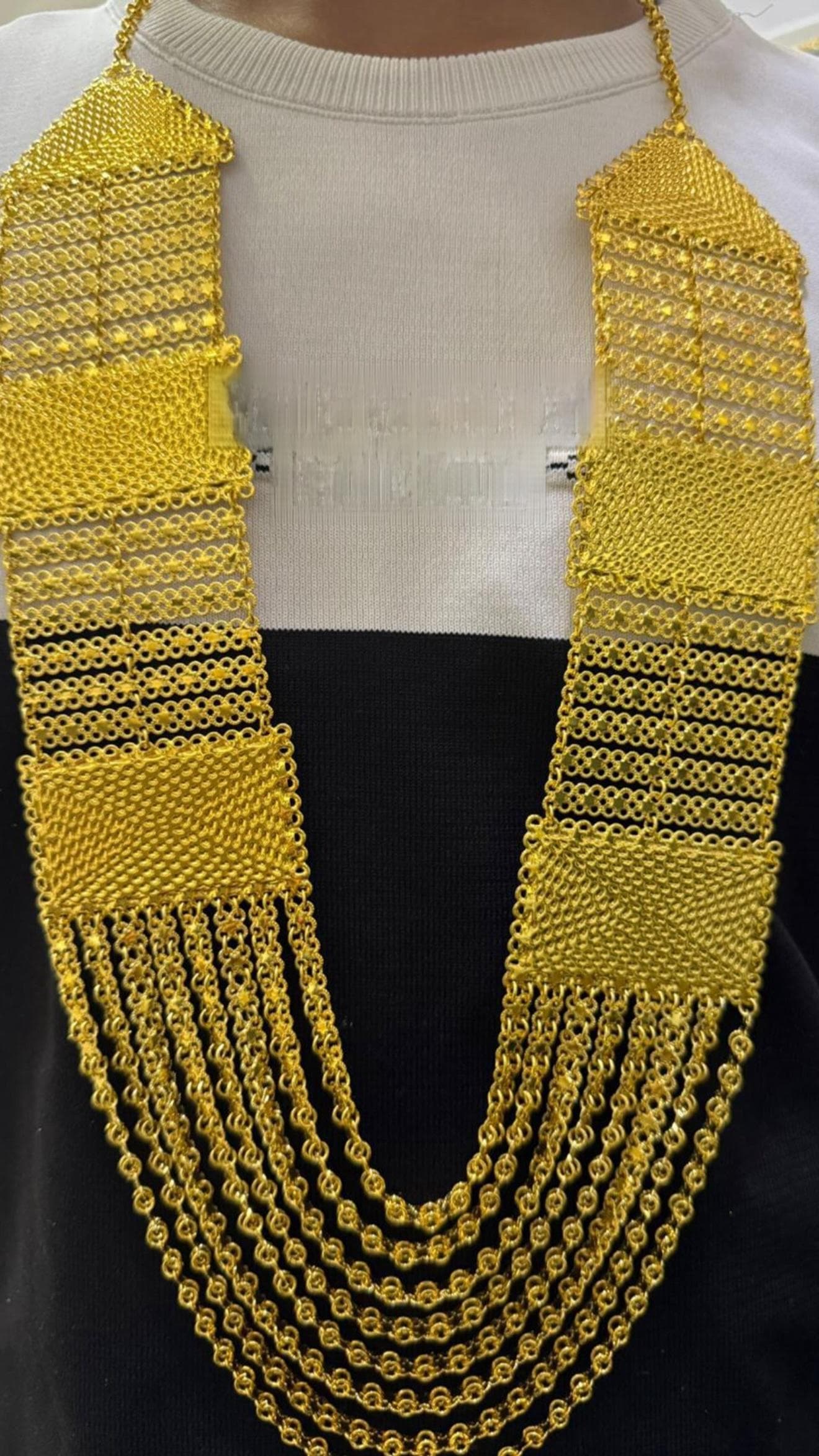 Kurdish Bridal Necklace for Kaftan Fistan Abaya – Gold-Tone Multi-Layer Coin Statement | Newroz & Henna Night | Middle Eastern Arabic - image 3