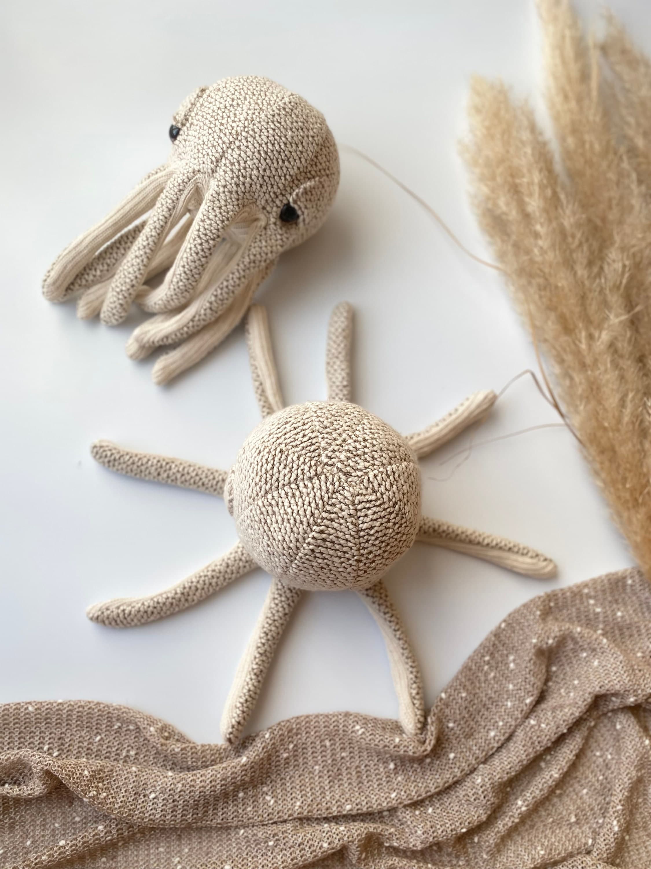 Handmade Knitted Octopus Plush Toy: Soft Stuffed Ocean Animal, Nursery Decor - image 5