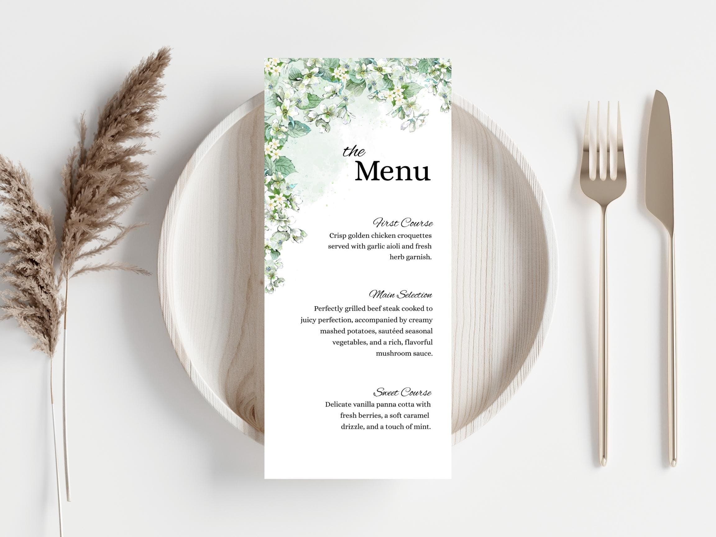 Wedding Thank you Card, Menu Card, Table Card. WI332