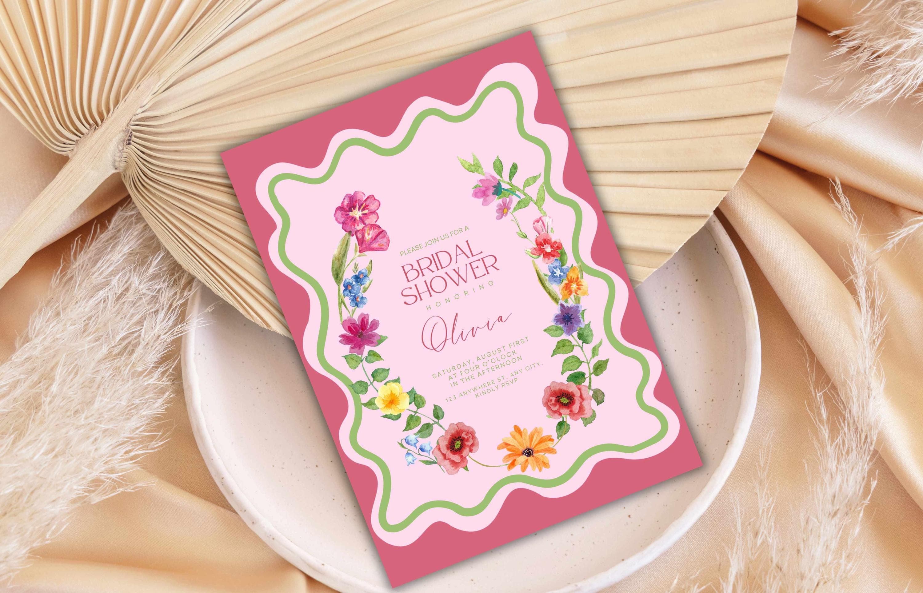Floral Bridal Shower Invitation | Customizable Invitation Template | Wildflower Bridal Shower | Whimsical Bridal Shower | WSB40