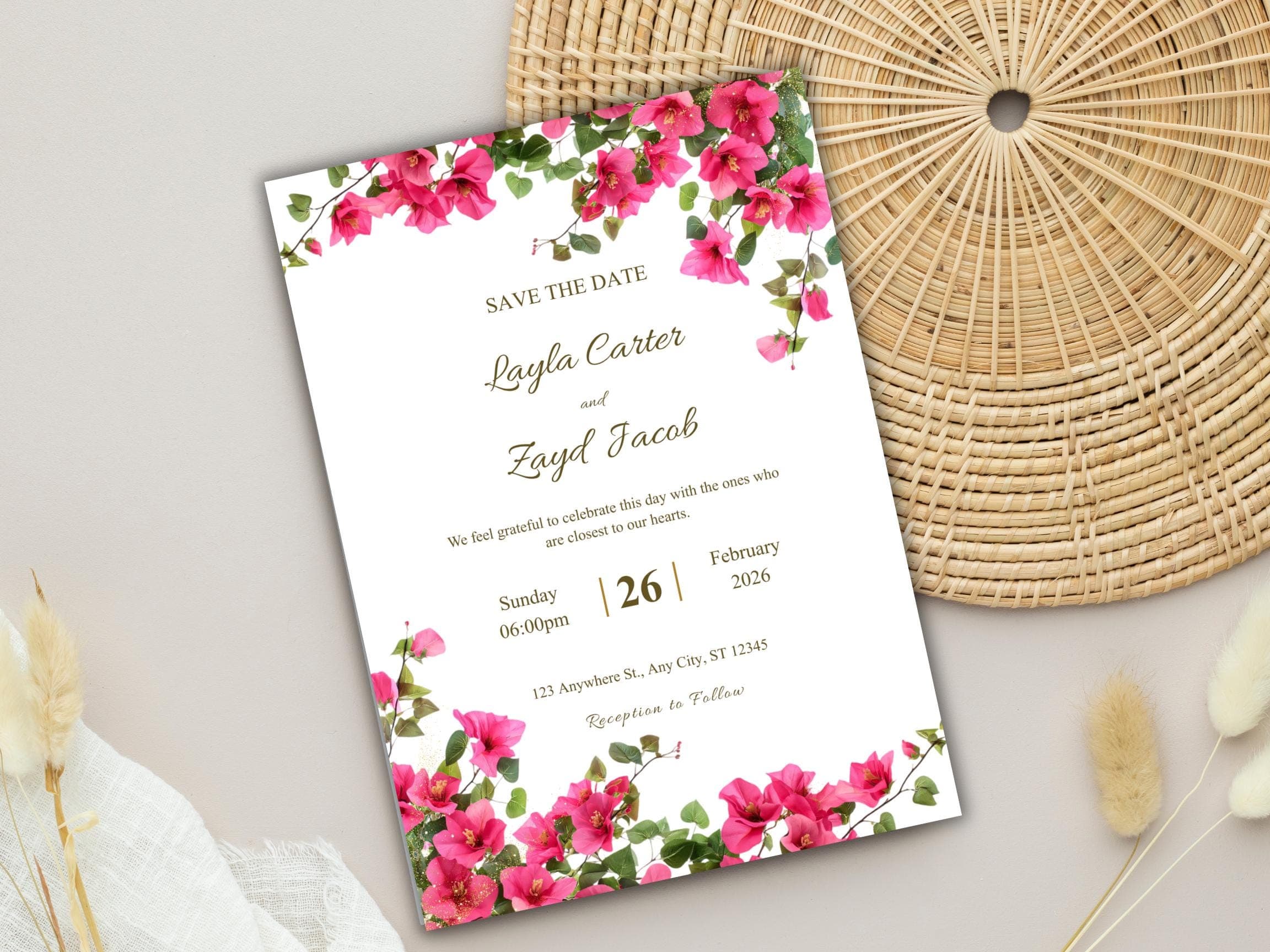 Wedding Invitation Set, RSVP, Wedding Invitation, Details, Editable, Template, WI255 - image 3