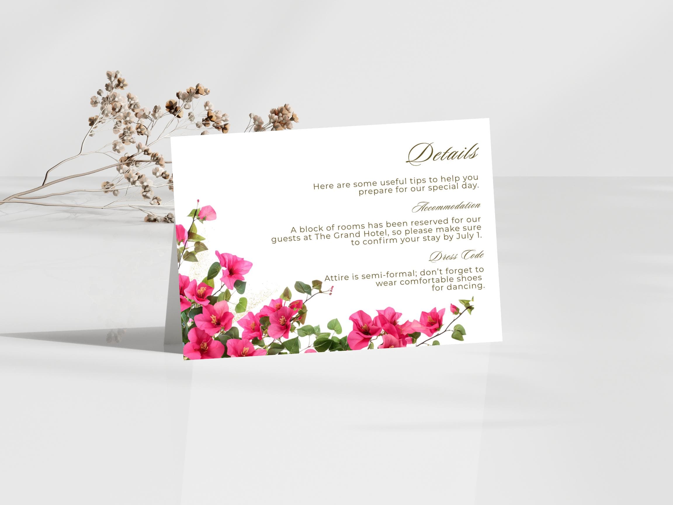 Wedding Invitation Set, RSVP, Wedding Invitation, Details, Editable, Template, WI255 - image 4