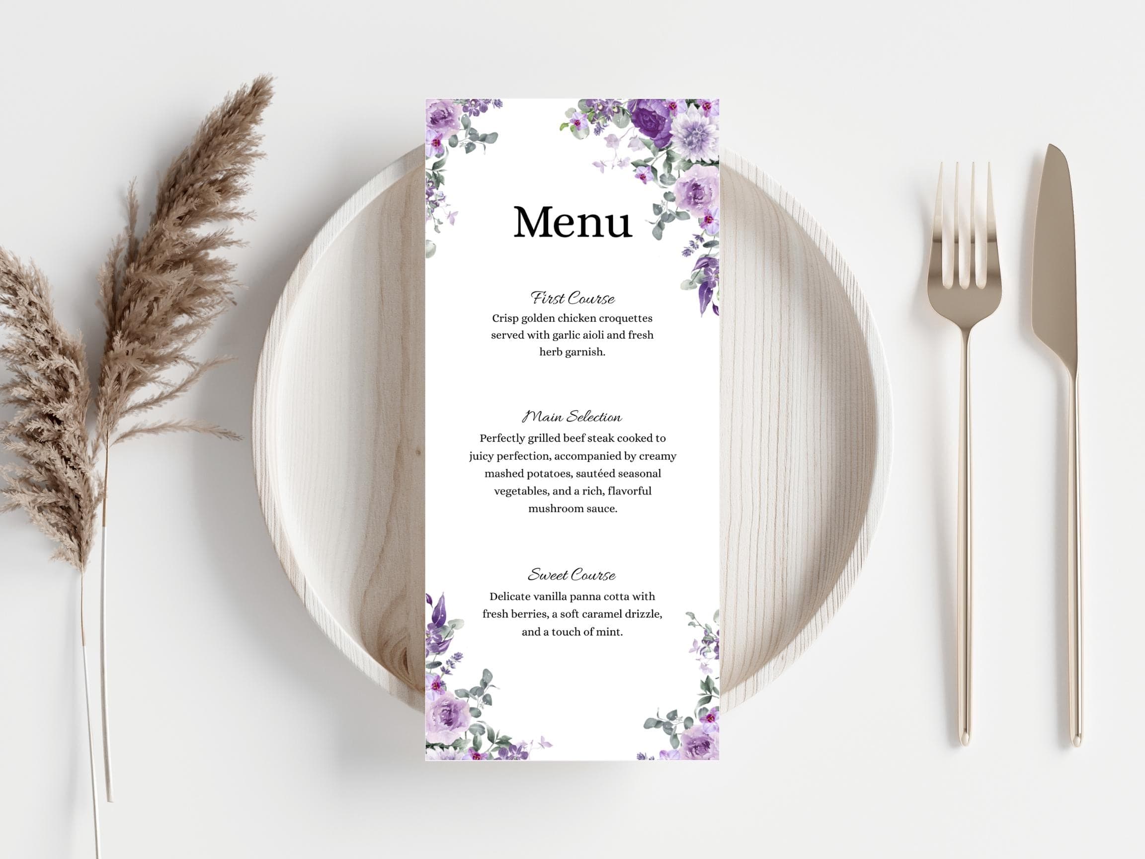 Wedding Thank you Card, Menu Card, Table Card. WI330