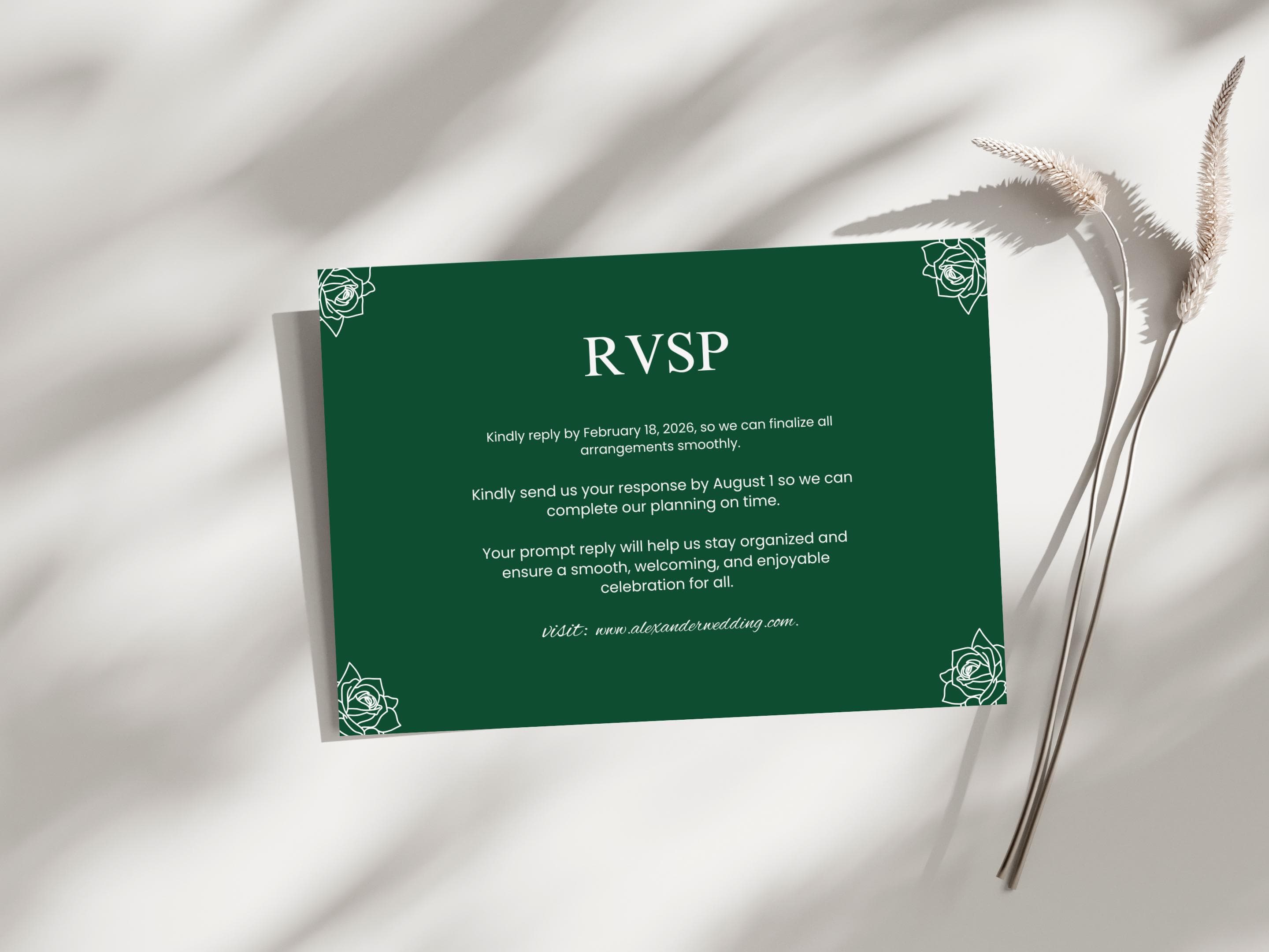 Wedding Invitation Set, RSVP, Wedding Invitation, Details, Editable, Template, WI253 - image 4