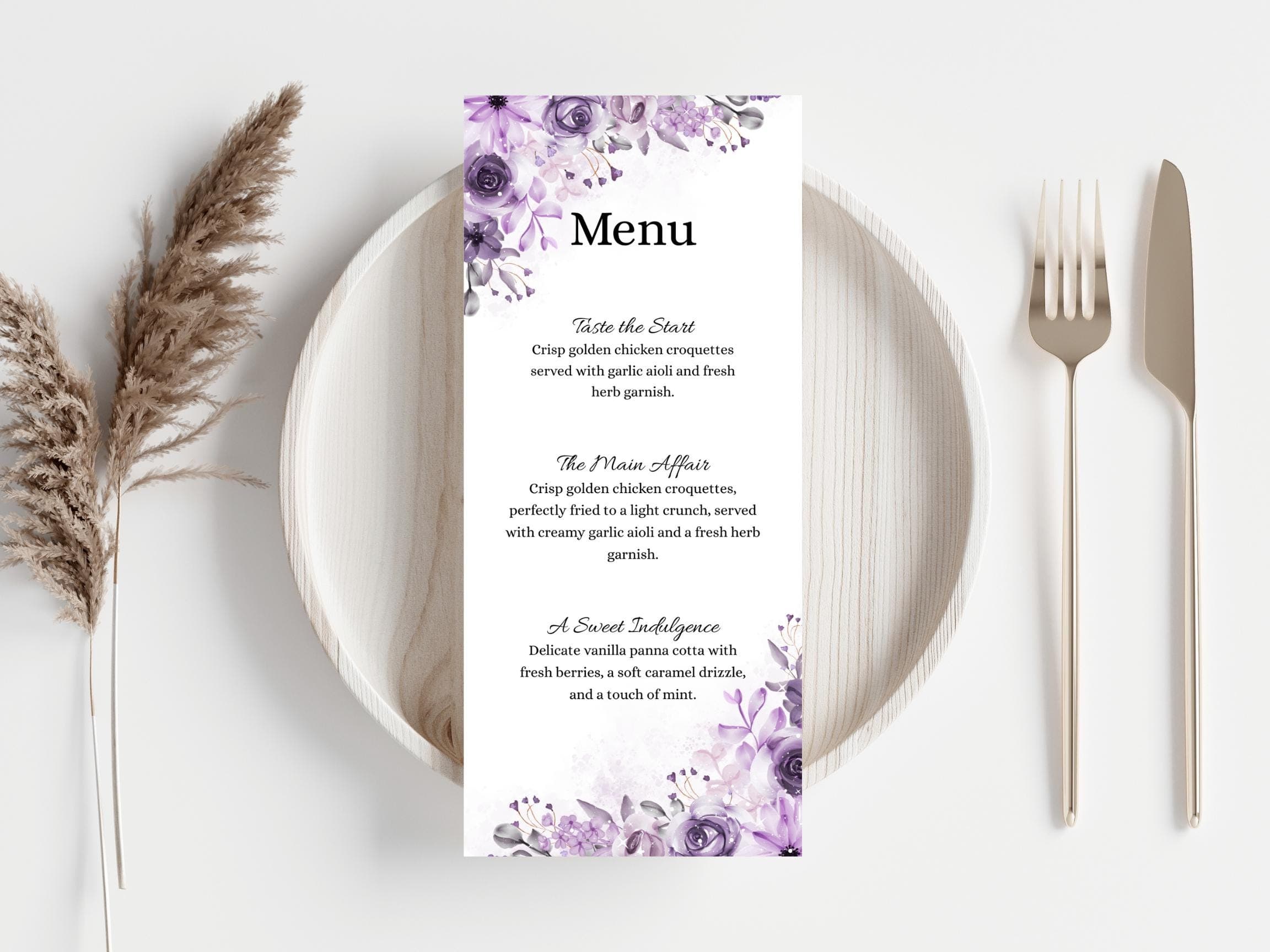 Wedding Thank you Card, Menu Card, Table Card. WI328
