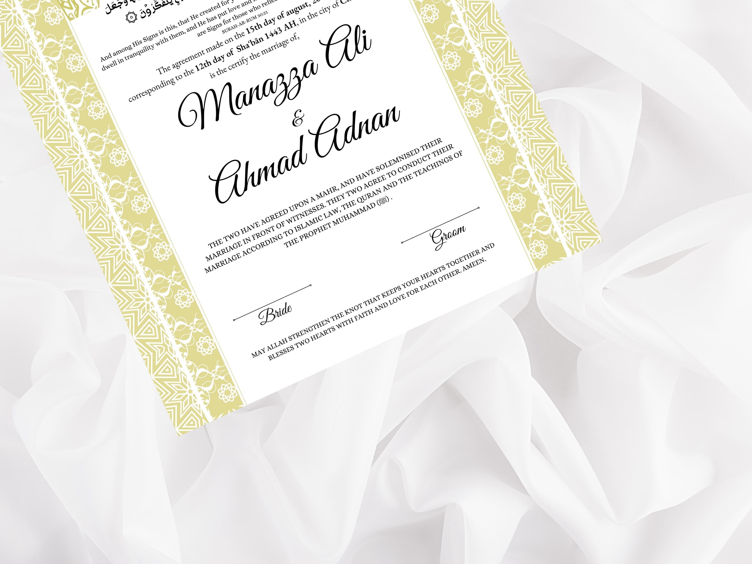 Personalized Nikkah Certificate: Digital Muslim Wedding Contract (Digital Download) - image 4