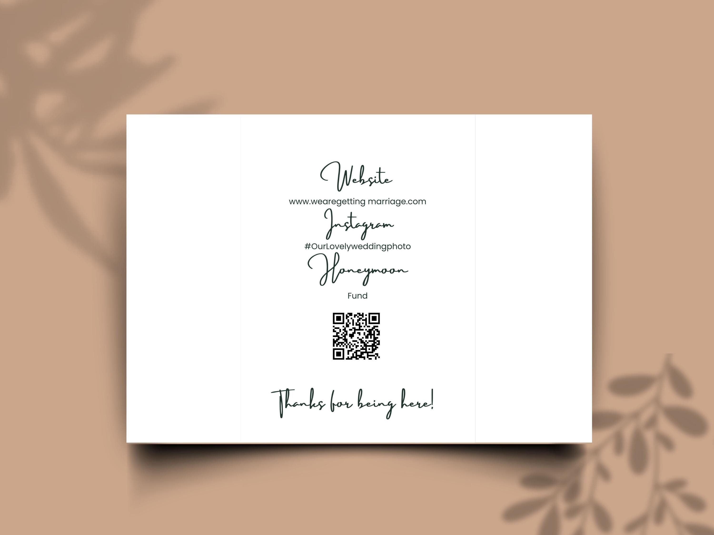 Modern Wedding Itinerary Template: Minimalist Timeline Card (Printable Digital Download) - image 3