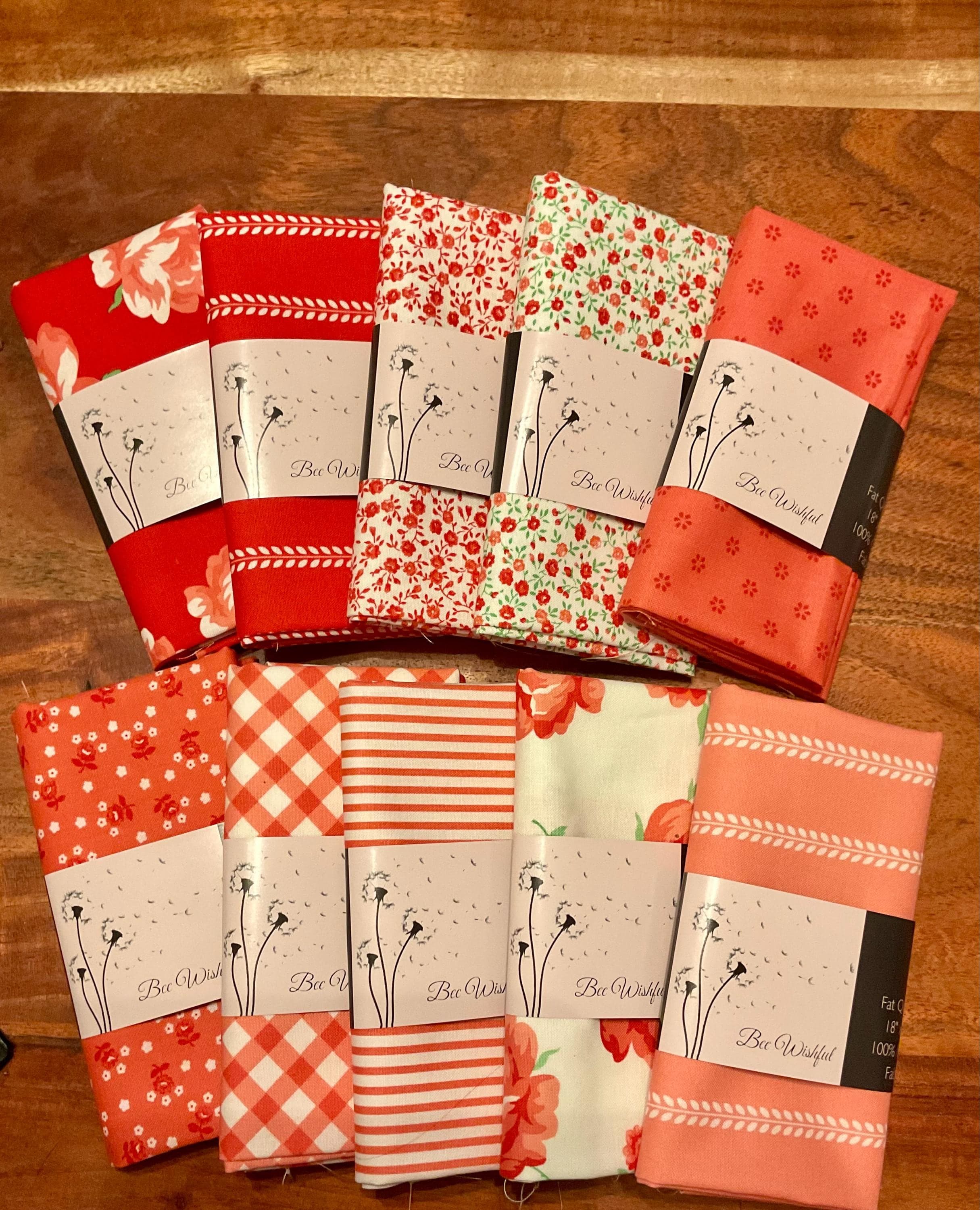 Summertime- Fat Quarter- Red and Pink- 18” x 22”- Moda Fabrics by Camille Roskelley