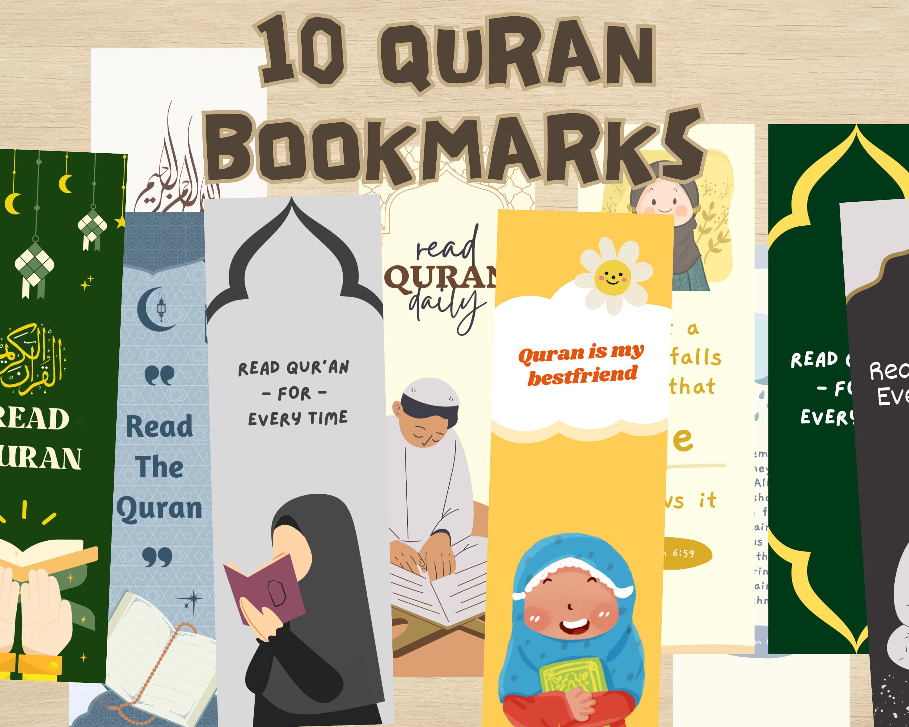 Quran Bookmarks Printable: Islamic Bookmarks for Women & Men (PDF)
