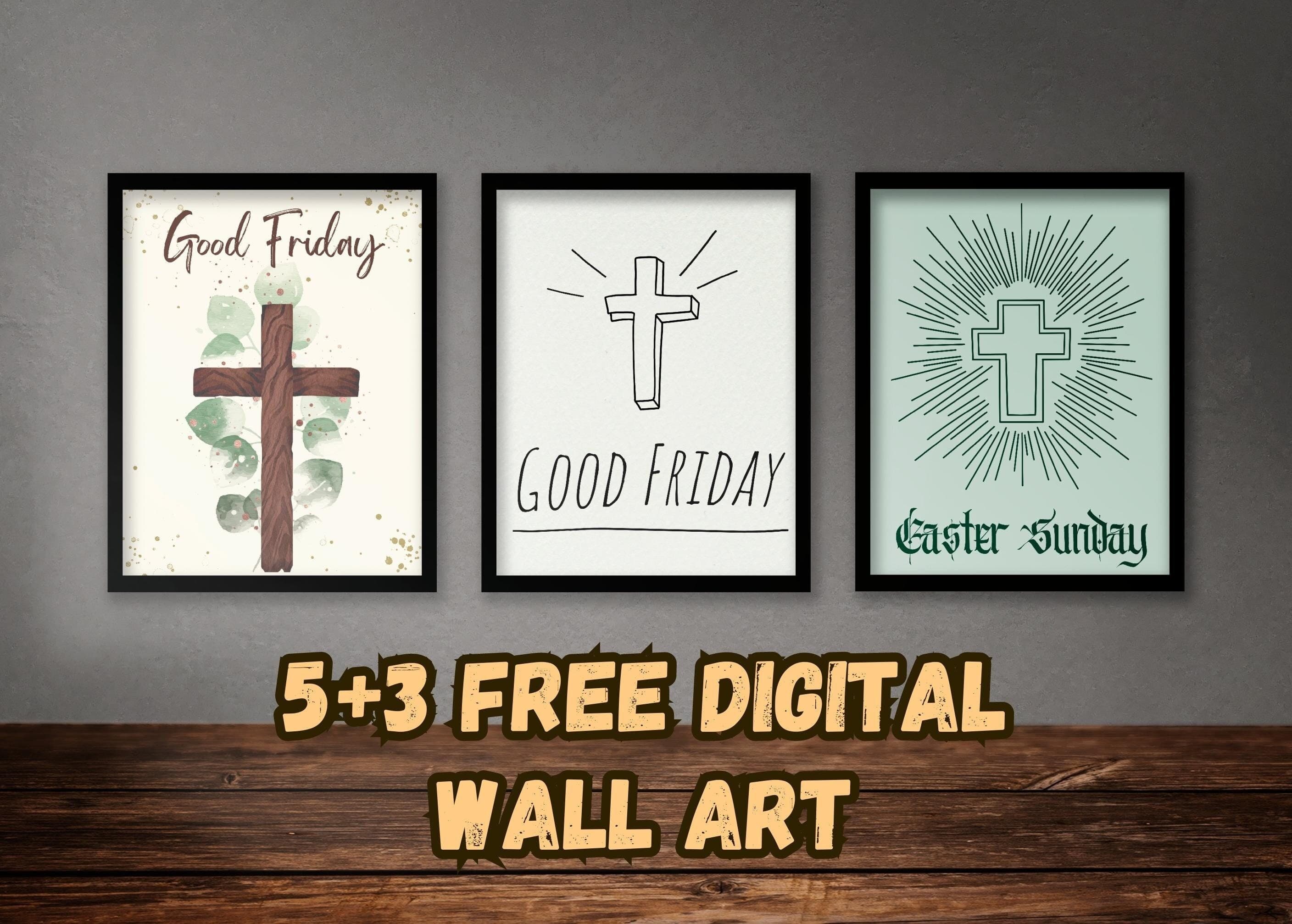 Doxology Christian Wall Art Printables, Easter Good Friday Decor (PDF)