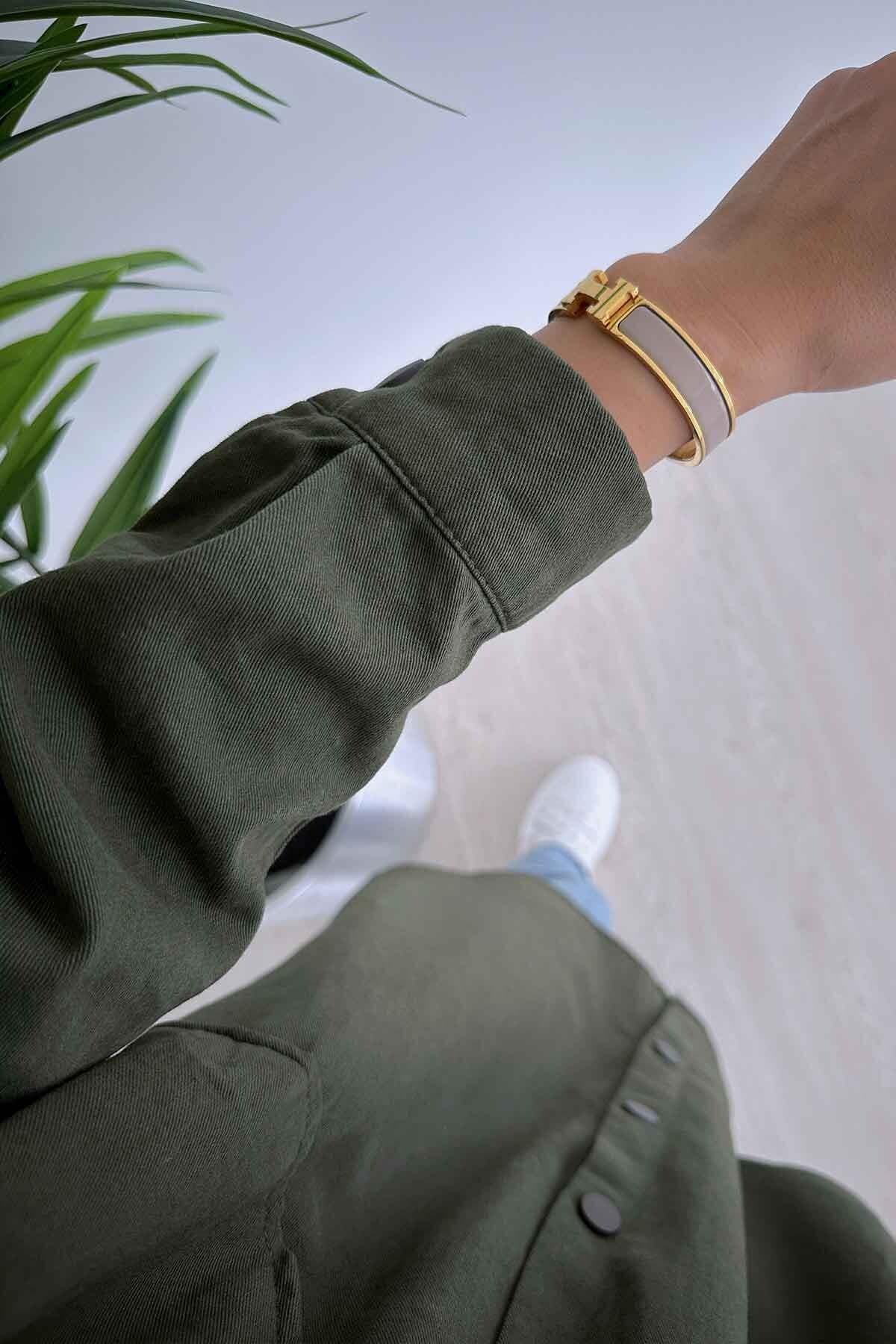 Elegant Khaki Soft Shirt - Gabardine Fabric, Relaxed Fit, Versatile Design, Perfect for Casual and Formal Outfits - Sizes 36-44,(KH-1463) - image 5