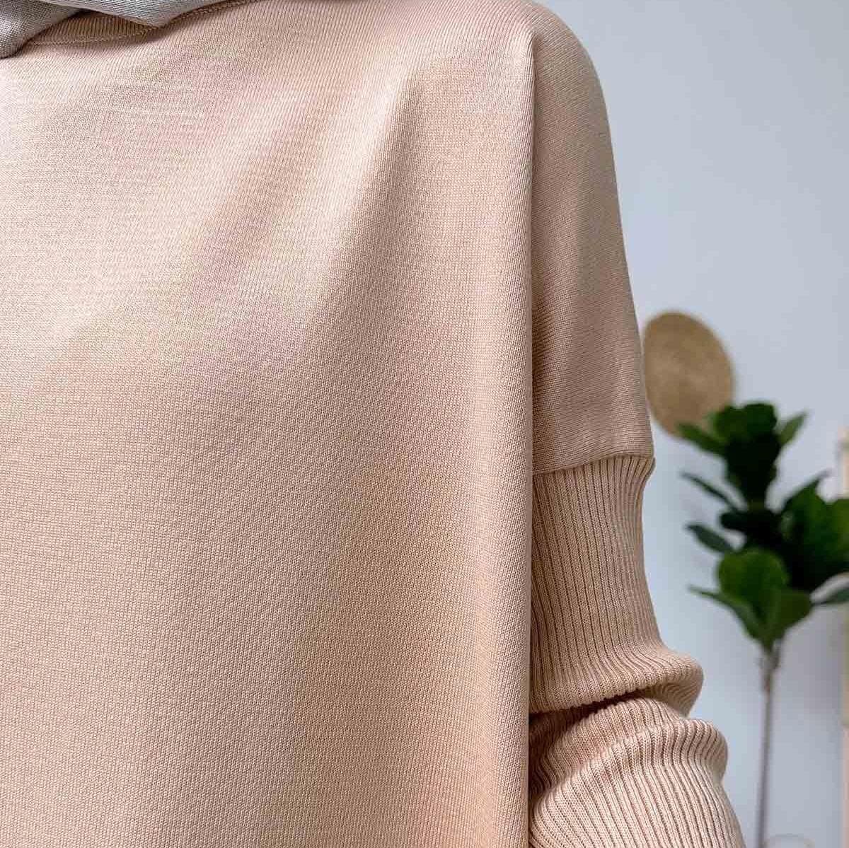 Elegant Cappuccino Sleeve Detail Mercerized Tunic for Women - Modest Wear, Lightweight & Comfortable Casual Outfit,(KH-1795) - image 4