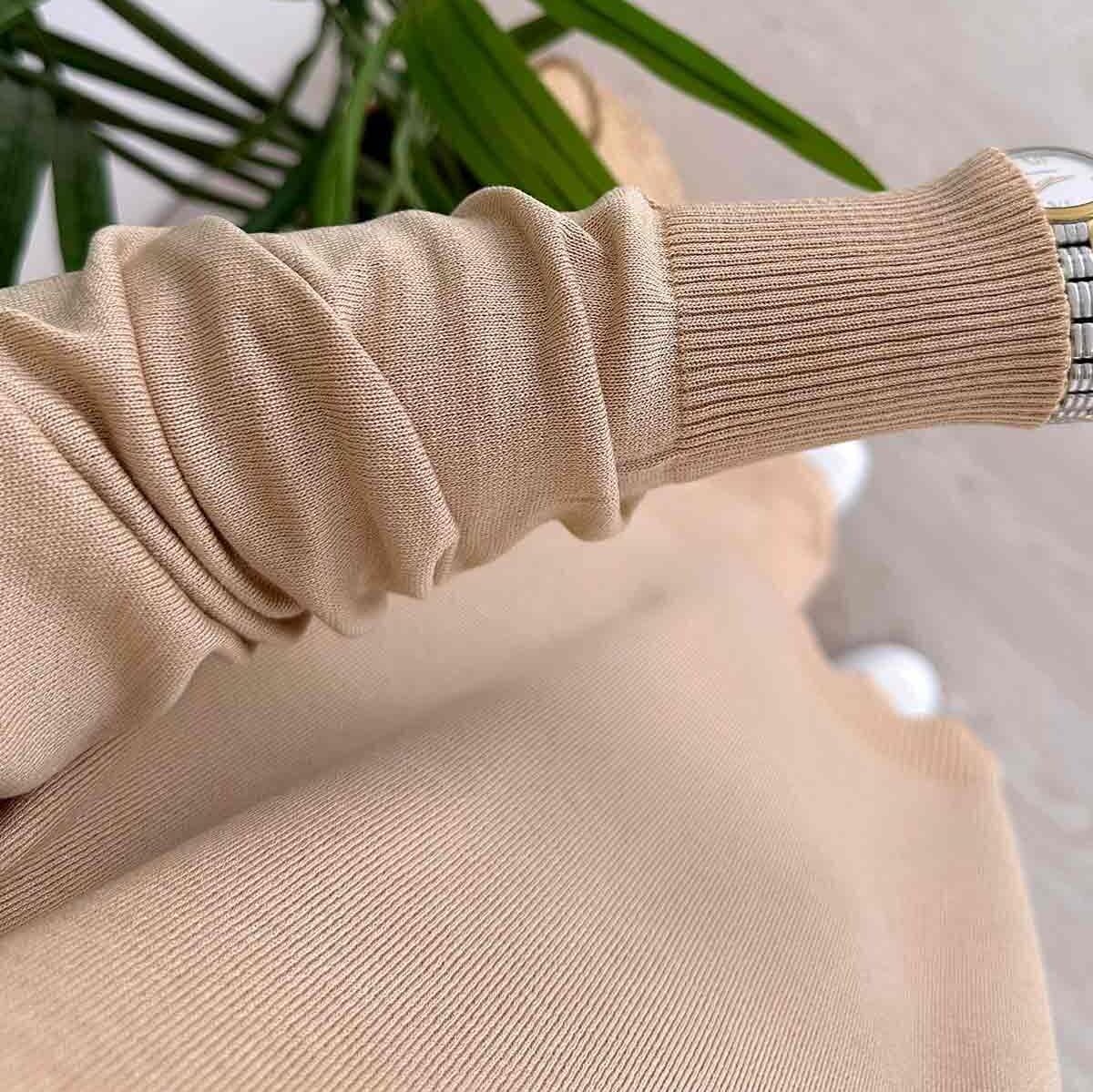 Stylish Mocha Mercerized Two-Piece Set–Luxurious Sparkling Knitwear Outfit with Comfortable Fit, Perfect for Casual or Formal Wear,(KH-1241) - image 5