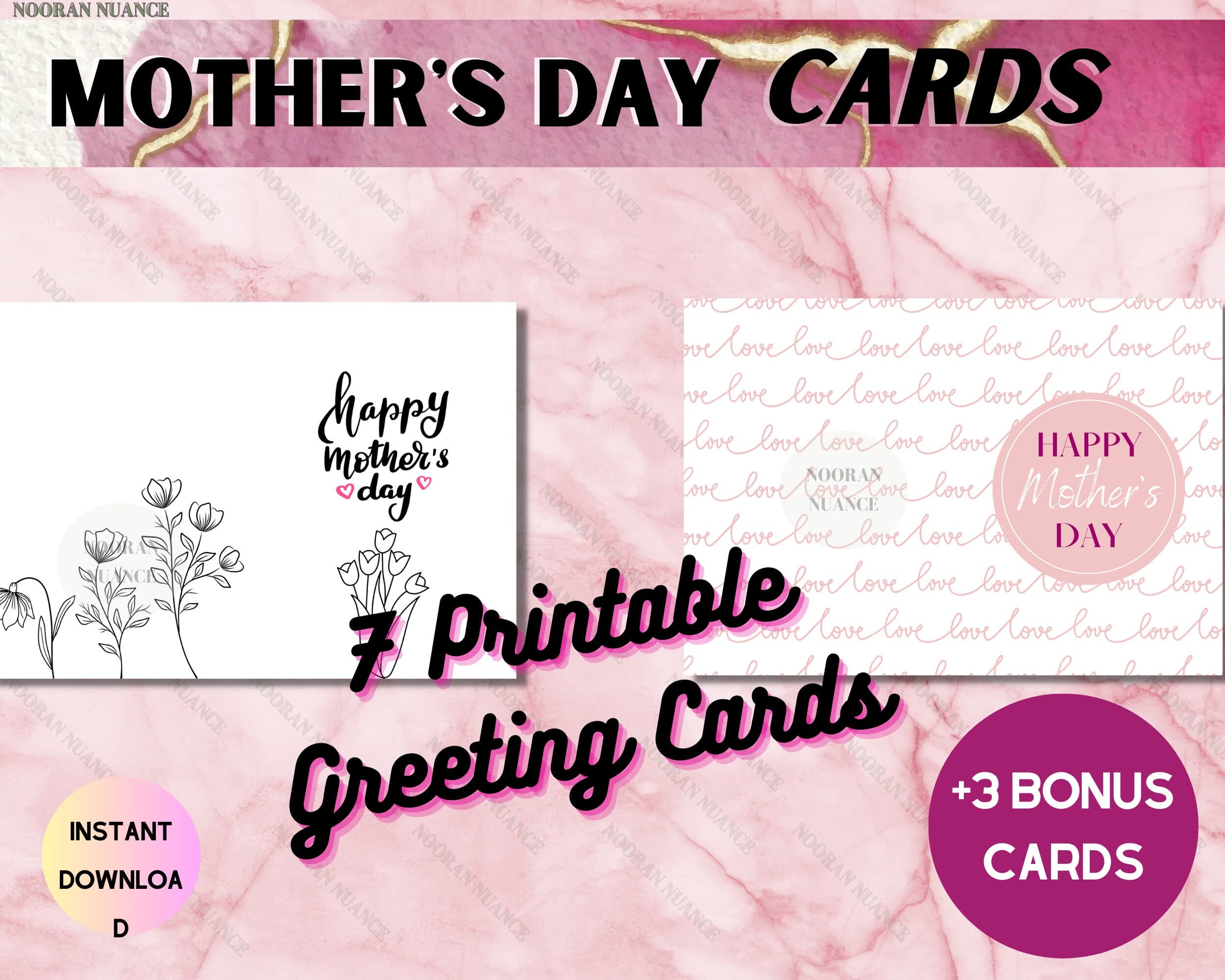 Mother's Day Coloring Card | Abstract, Geometric, Floral & More Designs | Digital Download PDF - image 3