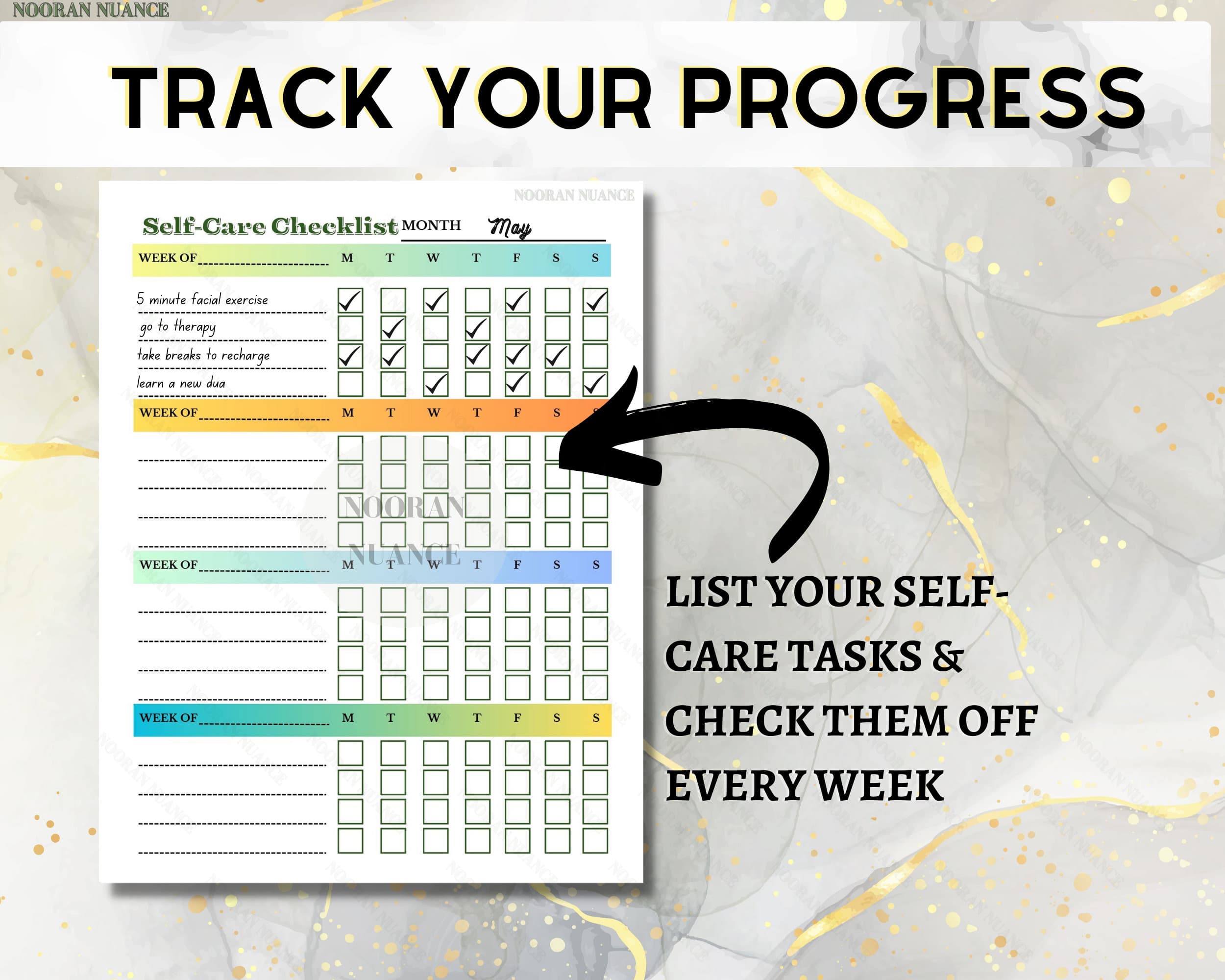 Digital Self-Care Planner and Mindfulness Journal | Gratitude, Reflection, & Productivity | Printable PDF | Instant Download - image 4