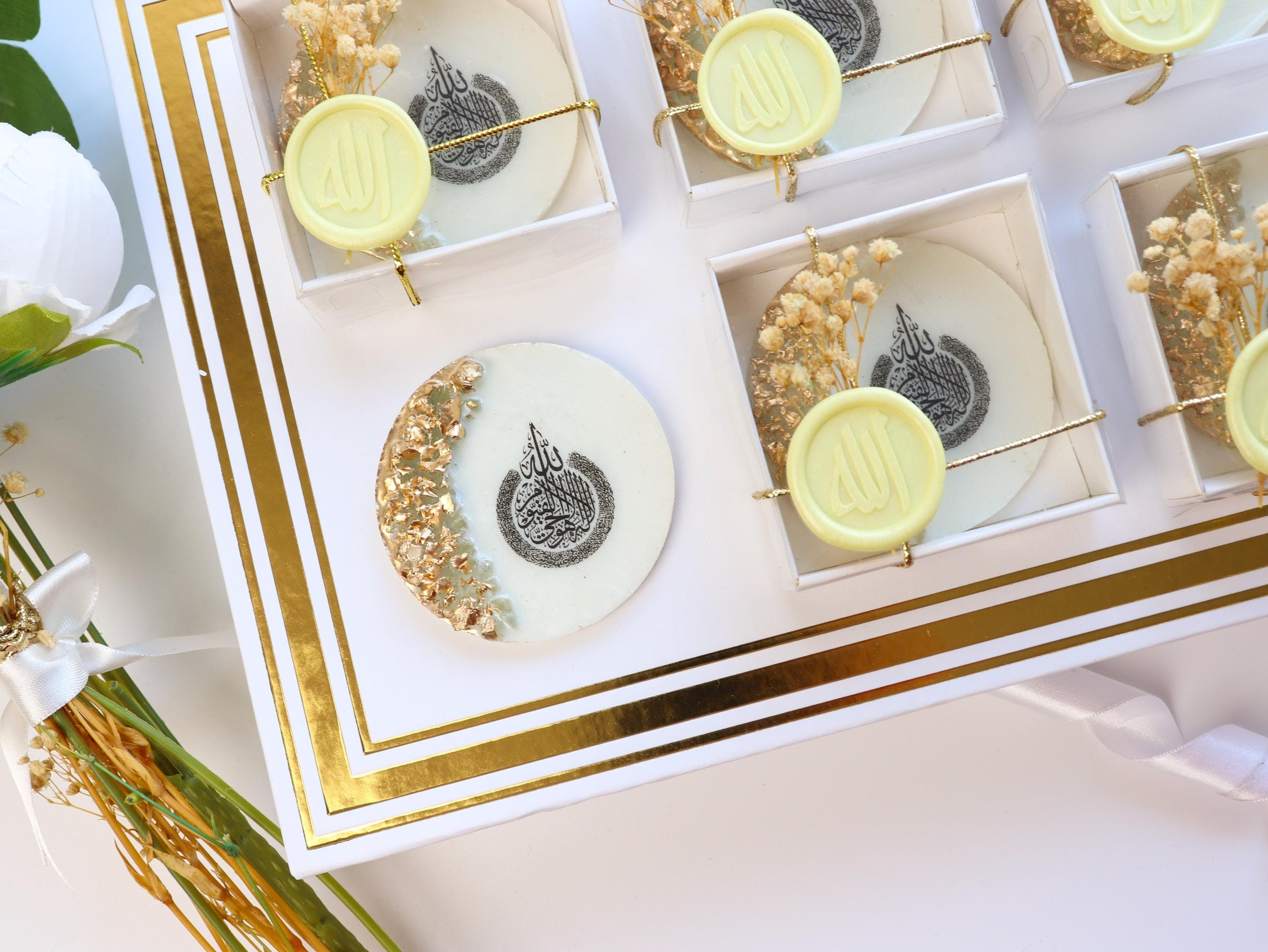 Ayatul Kursi Gold Epoxy Magnet: Islamic Wedding Favor, Muslim Baby Shower Favor, Ramadan, Eid - image 5