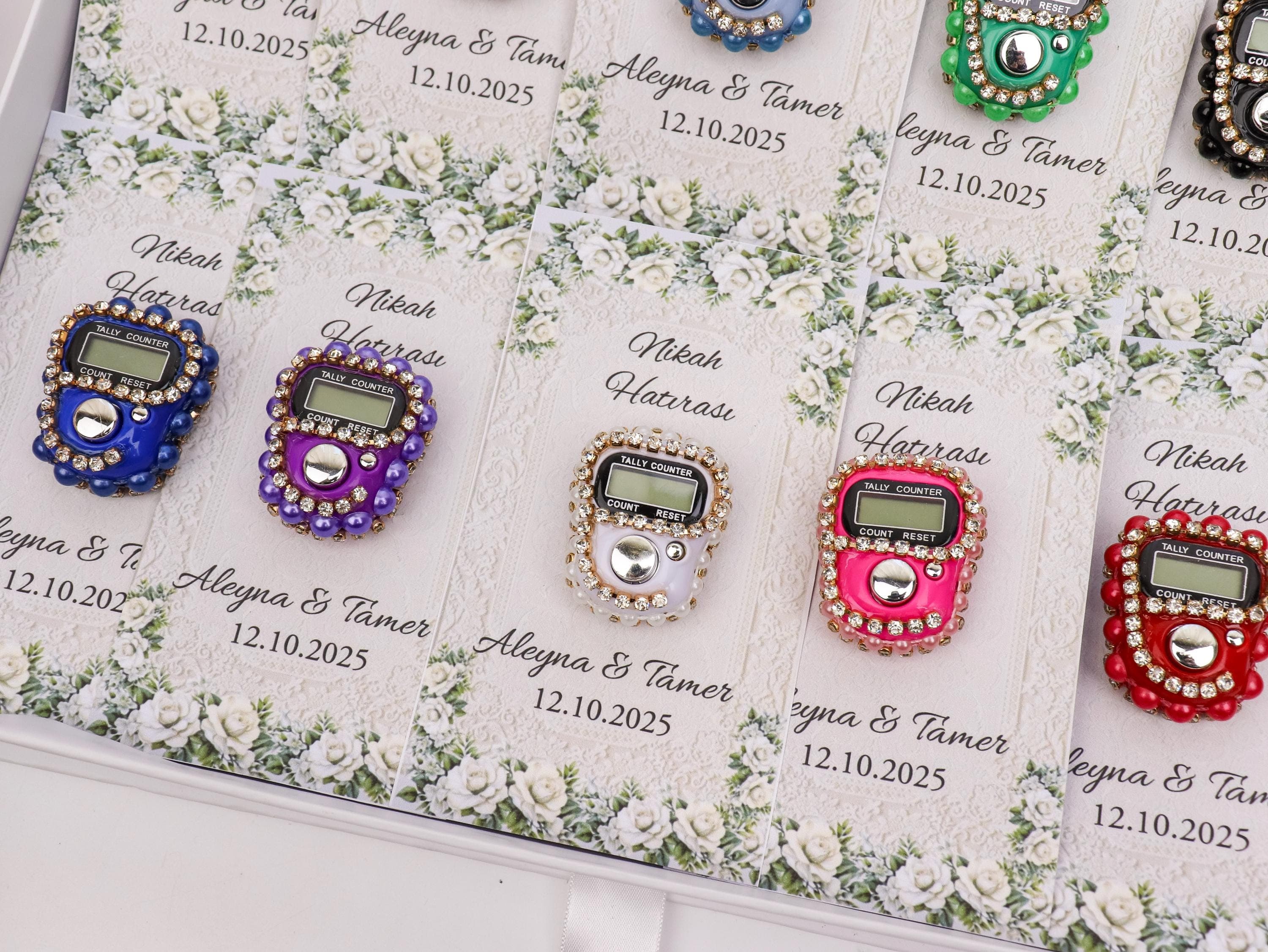 Personalized Tasbih Digital Finger Counter with Gift Card, Islamic Wedding Favors - image 4
