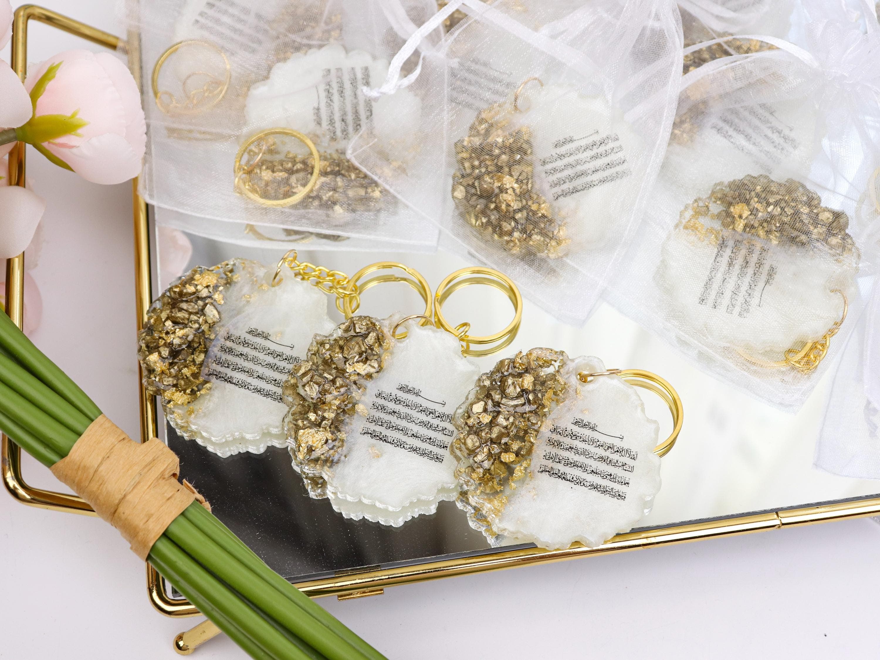Ayatul Kursi Epoxy Keychain: Islamic Gift, Baby Shower Favor, Muslim Wedding Gift, Ramadan, Eid