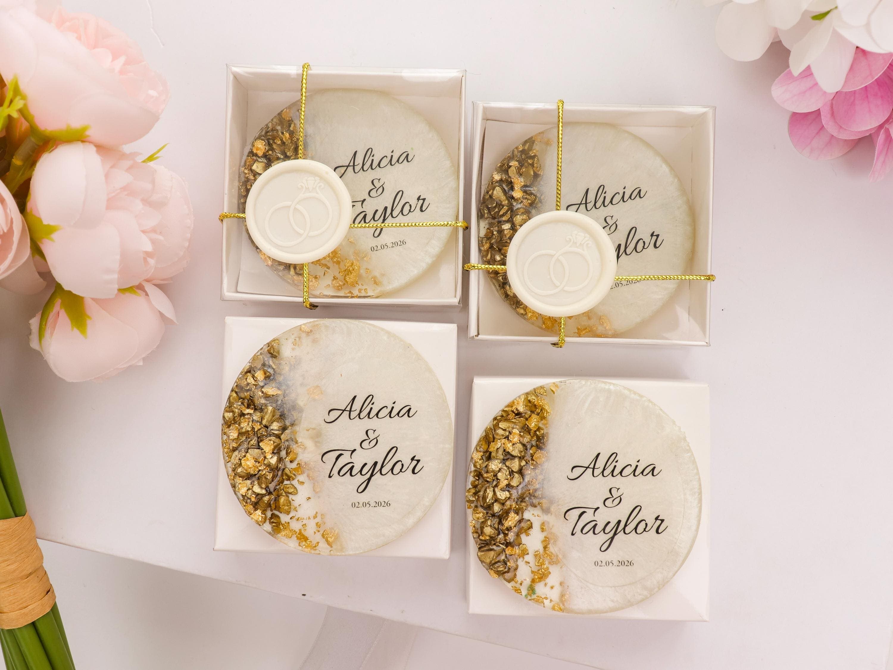 Personalized Epoxy Magnet Favor, Wedding Guest Gift, Engagement Souvenir, Custom Resin Detail - image 4