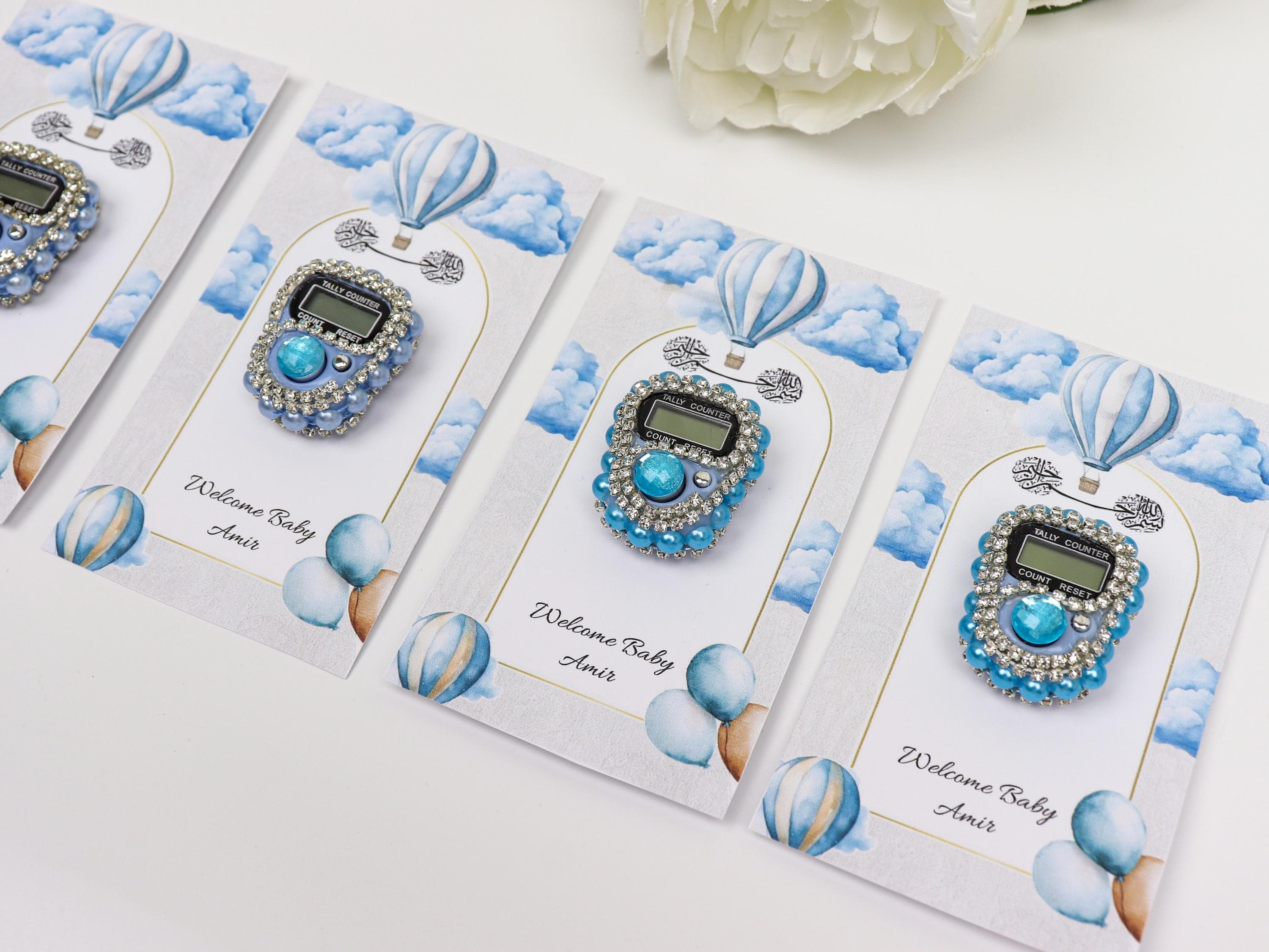 Personalized Digital Finger Counter Tasbih Gift Card, Welcome Baby Shower Favor, Ramadan, Eid