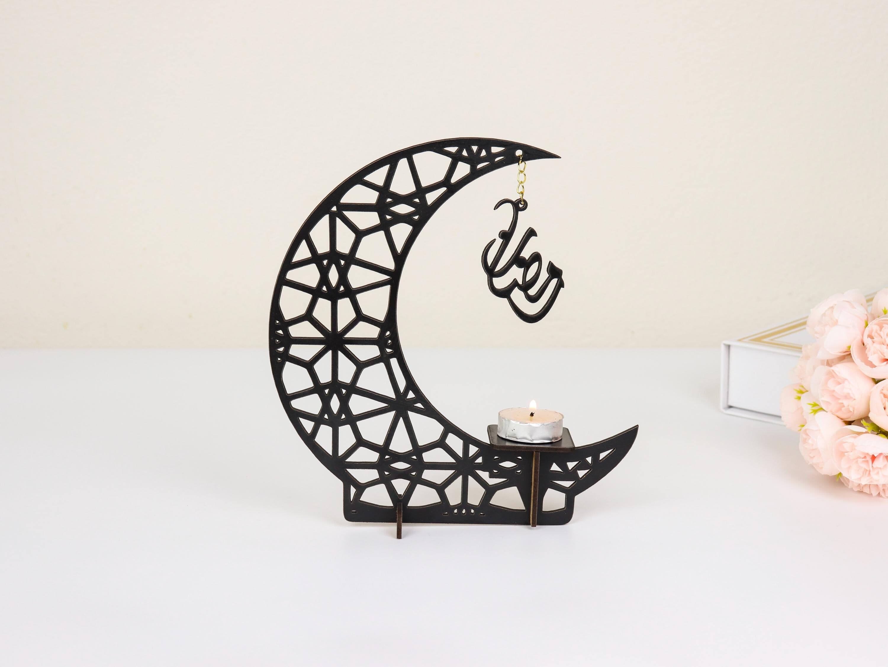 Laser Cut Wooden Crescent Ramadan Decor, Islamic Ornament - image 3
