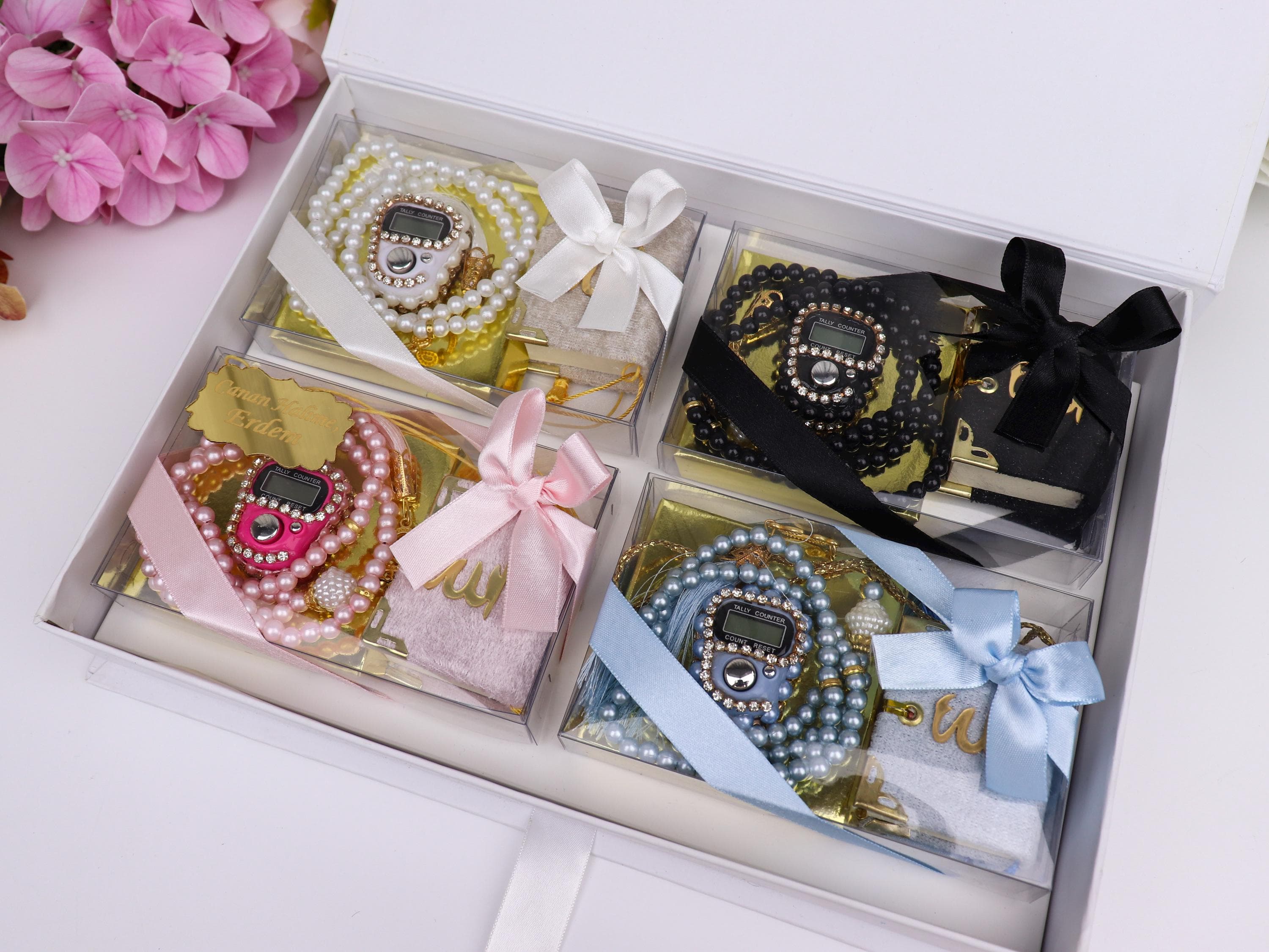 Custom Mini Quran Tasbeeh Gift Set: Digital Tasbih, Muslim Wedding Gift, Ramadan, Eid