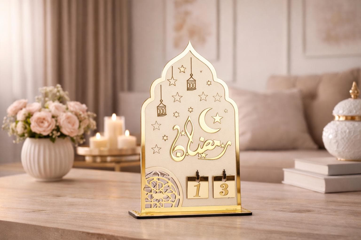 Ramadan Calendar, Eid Mubarak, Ramadan Kareem, Islamic Table Decor - image 3