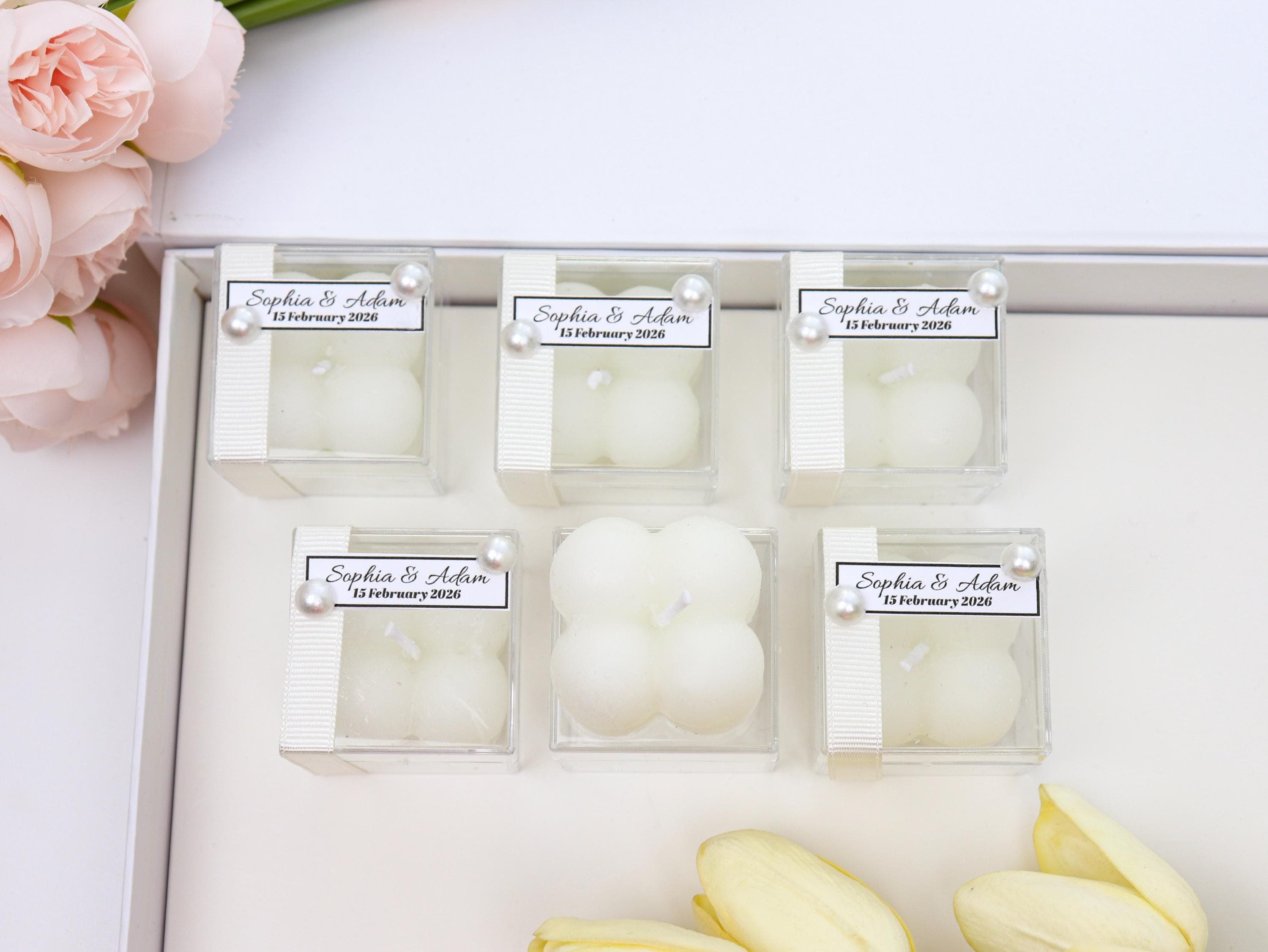 Personalized Wedding Candle Favor, Bubble Candle, Bridesmaid Gifts, Bridal Shower Favors - image 4