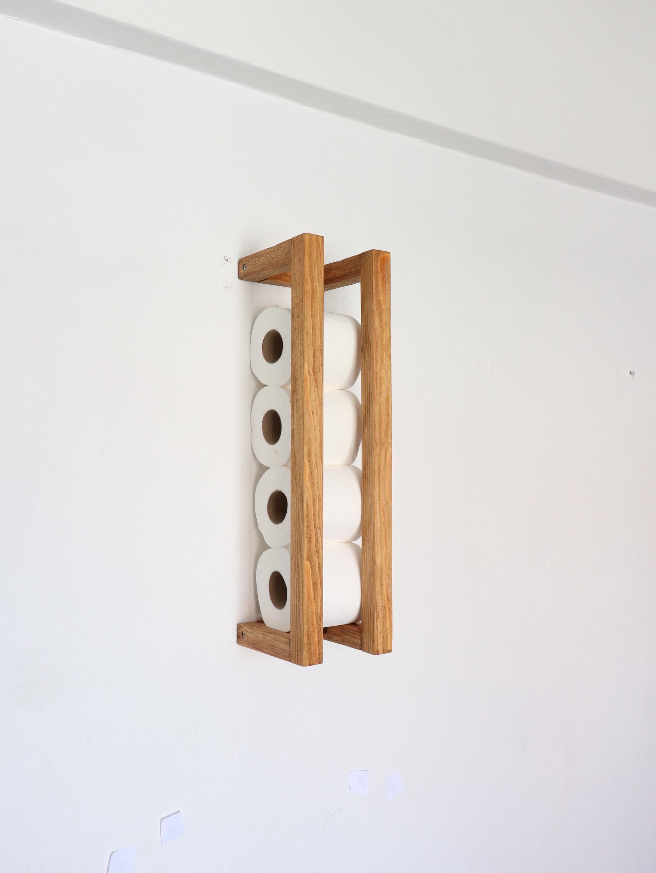 Handmade Rustic Wooden Wall Mount Toilet Paper Holder: Bathroom Decor, Bathroom Storage, Wc roll - image 5