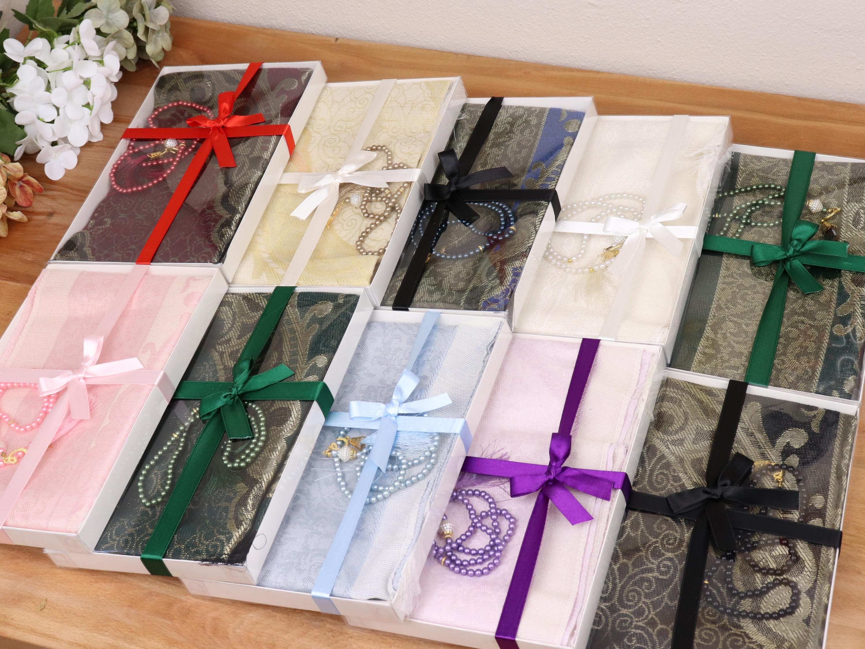 Taffeta Prayer Mat Tasbih Set, Portable Muslim Prayer Rug, Islamic Gifts, Ramadan, Eid