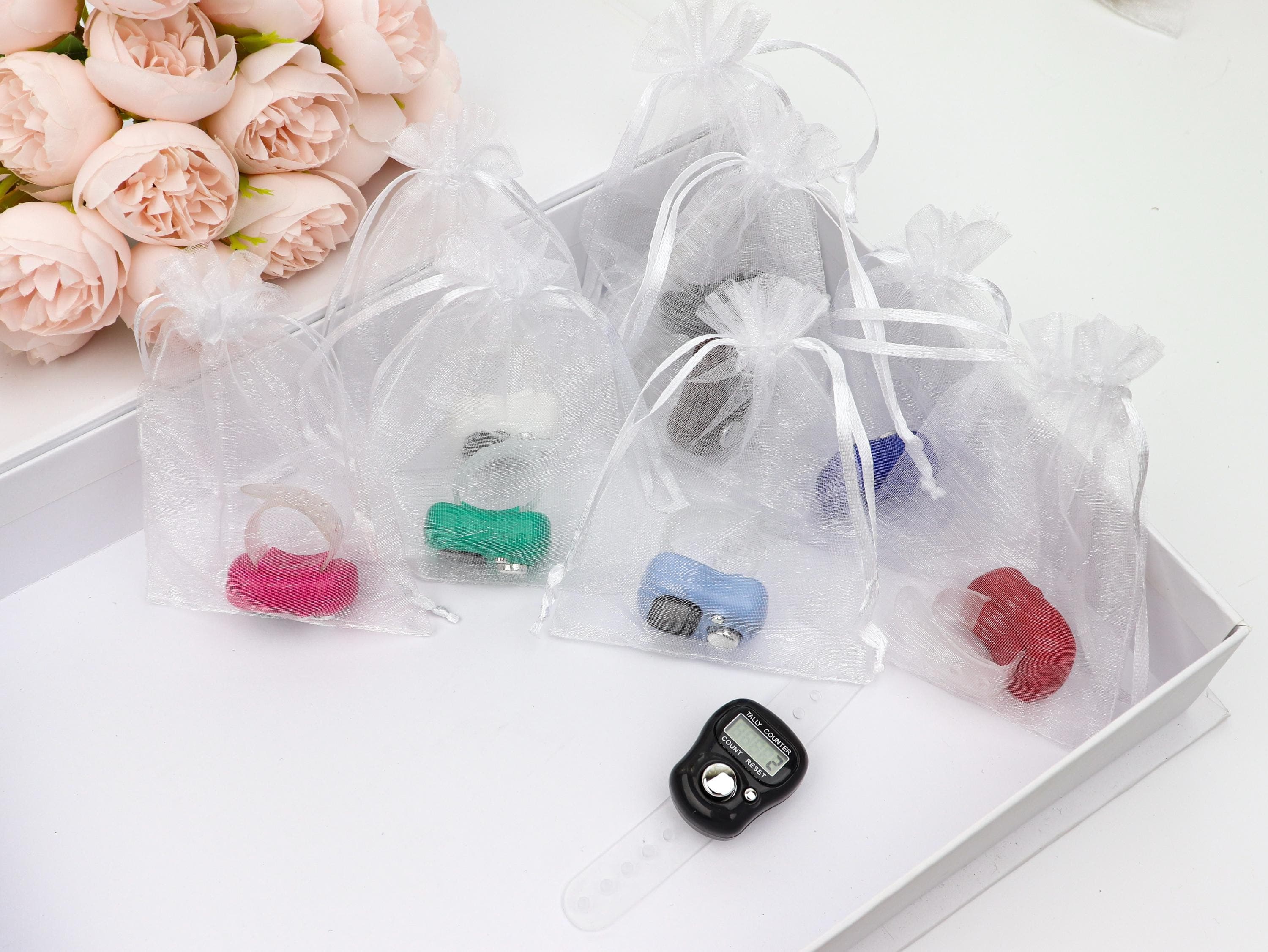 Digital Tasbih Counter in Tulle Bag: Islamic Prayer Beads, Dhikr Gift, Ramadan, Eid