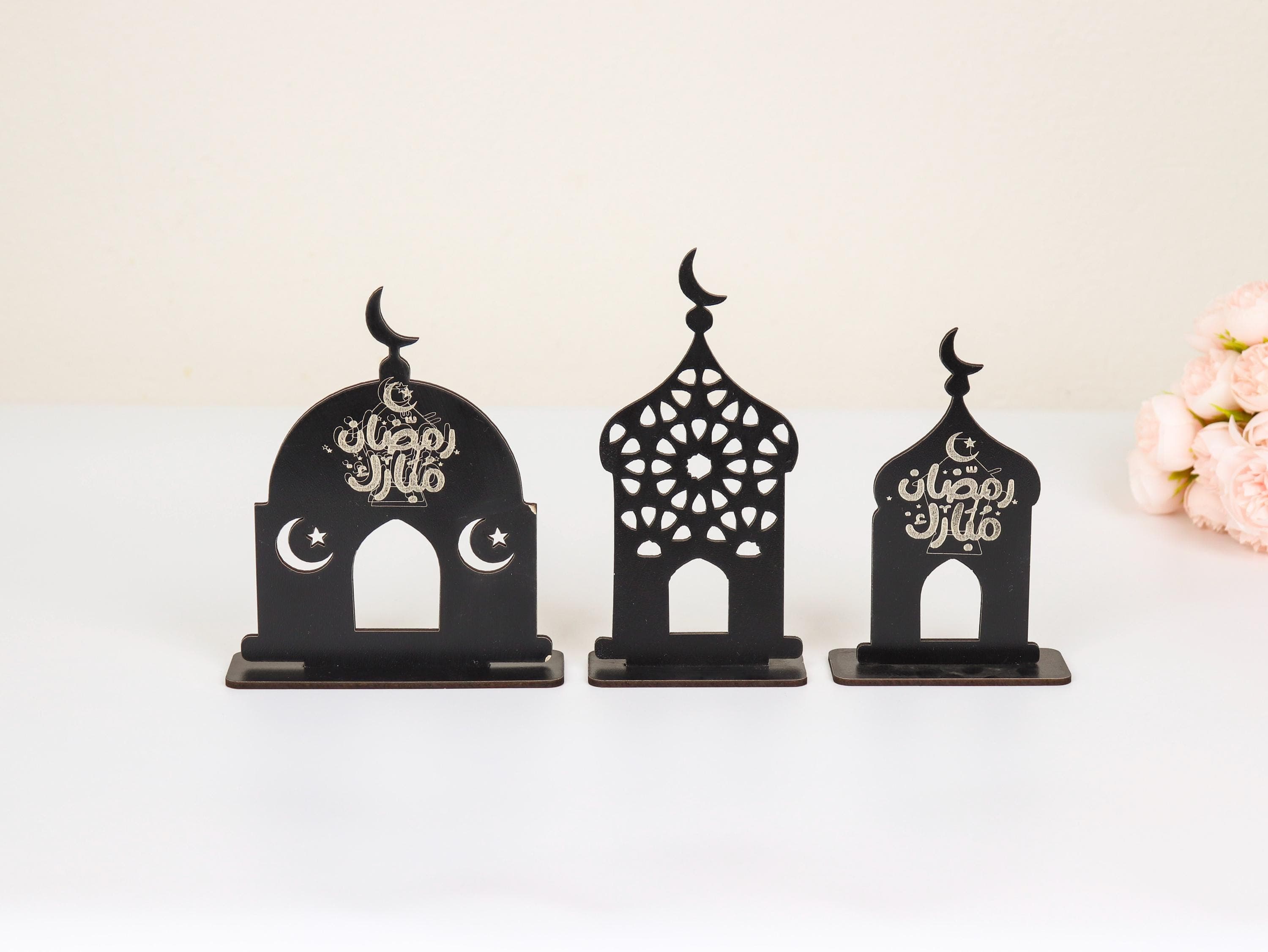 Laser Cut Wooden Ramadan Mubarak Table Decor, Islamic Ornaments, Eid Gift - image 3