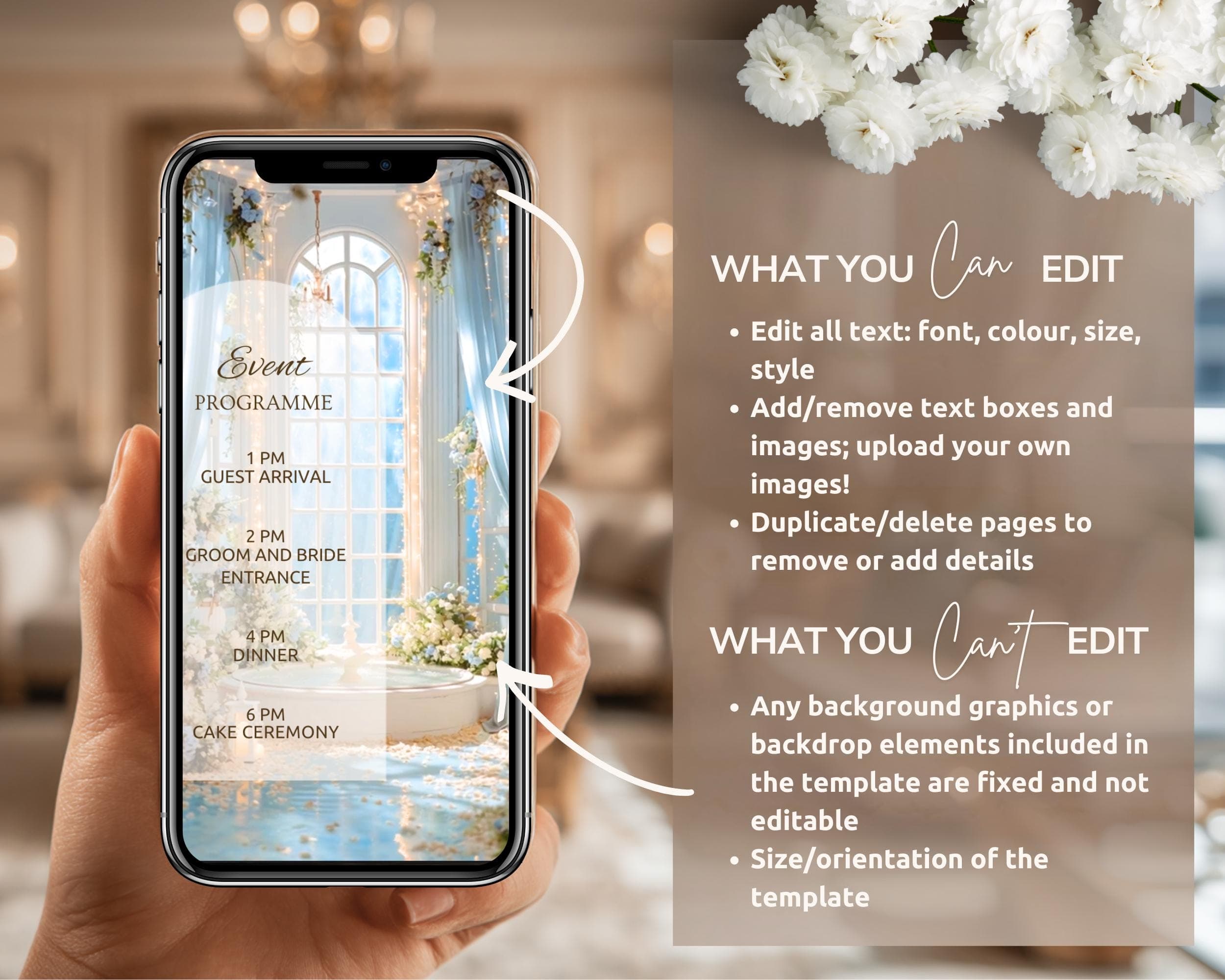 Editable Nikkah Invitation Video | Canva Islamic Wedding Mobile Template – Blue & White - image 5