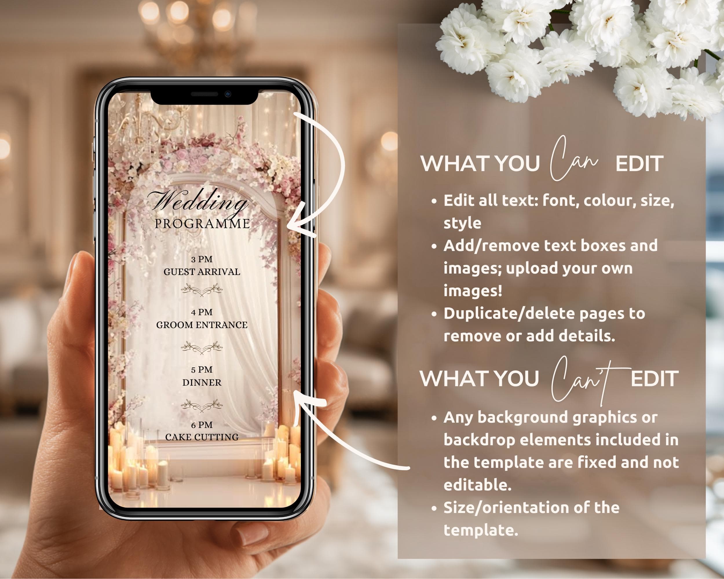 Cream and Pink Nikah Invitation | Editable Islamic Wedding Animated Mobile Video Template - image 4