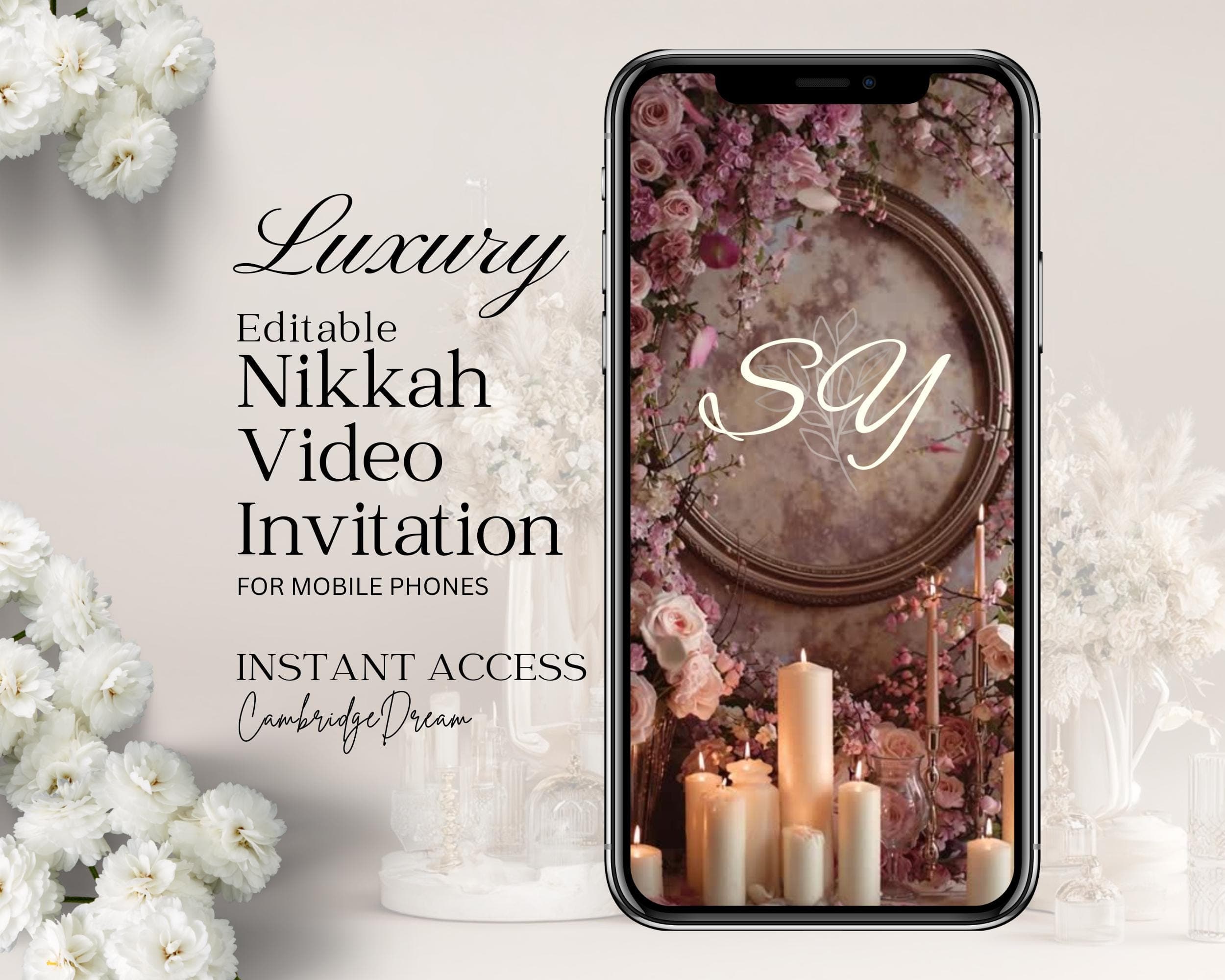 Red Nikah Invitation | Editable Islamic Wedding Invitation Video Template